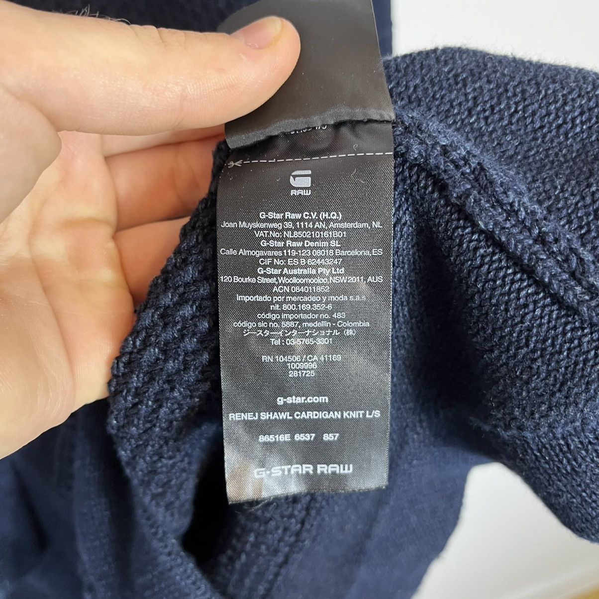 G-Star G-Star Raw Blue Renej Shawl Knitted Cardigan Sweater Y2K Size US XXL / EU 58 / 5 - 9 Thumbnail