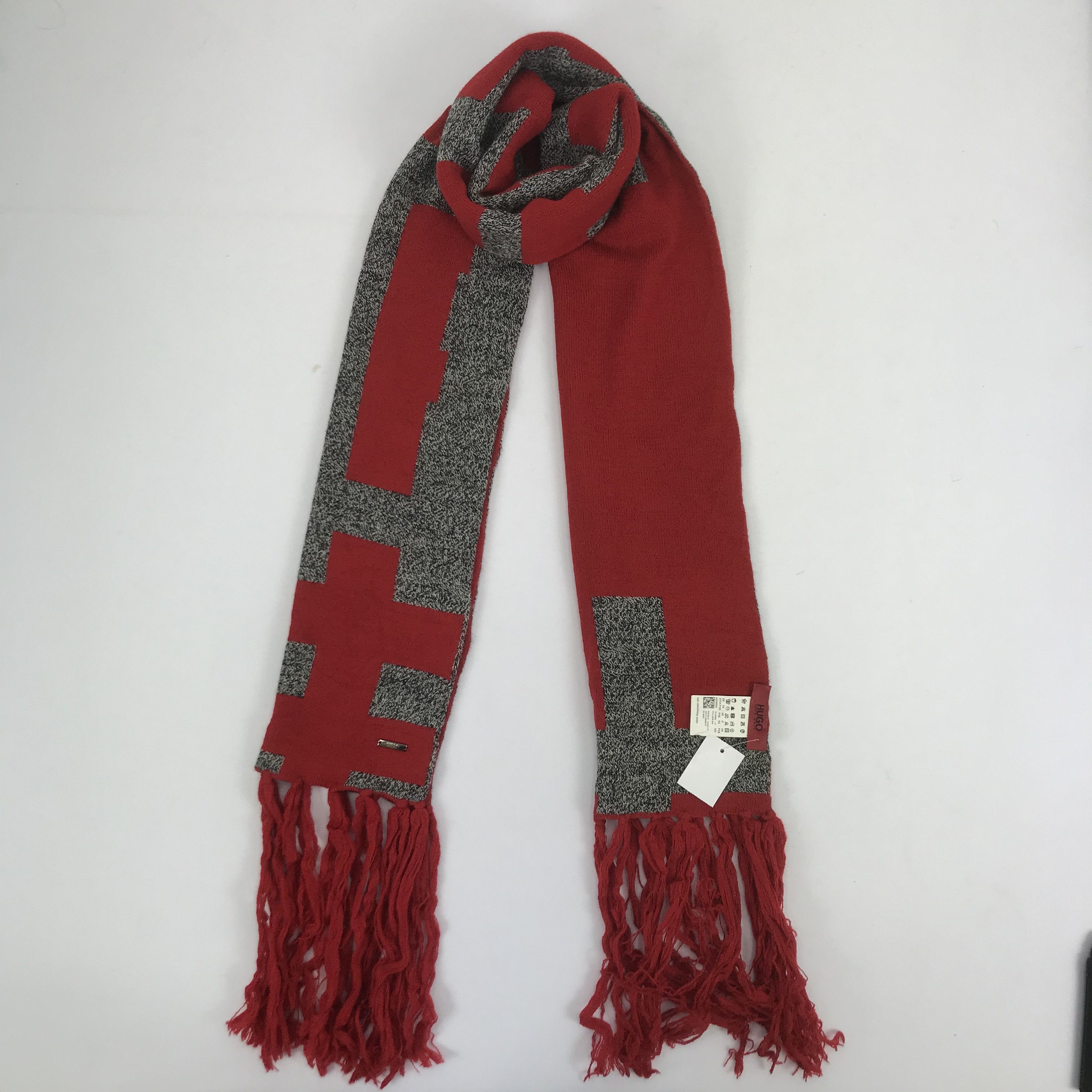 Wool Scarves Hugo Scarf Hugo Men's Ribbed Zaff Scarf HUGO 50496020