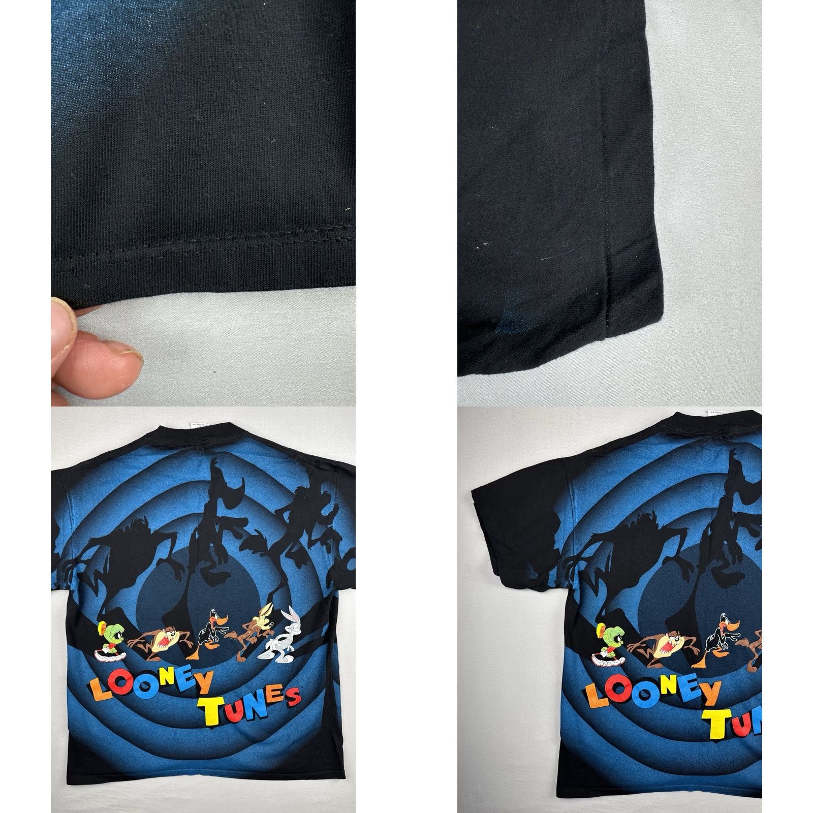 Vintage VINTAGE Looney Tunes Shadow AOP T Shirt Wild Oats XL Black 90s Cartoon T-Shirt Mens Womens Boys Girls Size US XL / EU 56 / 4 - 8 Thumbnail