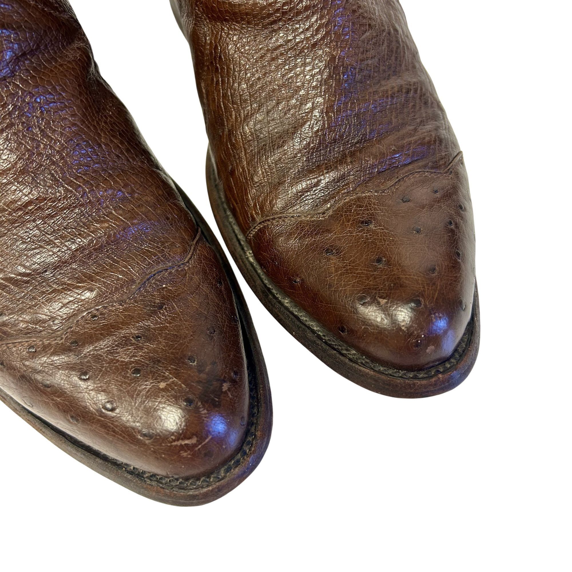 Other Vtg Gavel OSTRICH QUILL Skin Cowboy Western Rodeo Boots Size US 8.5 / EU 41-42 - 5 Thumbnail