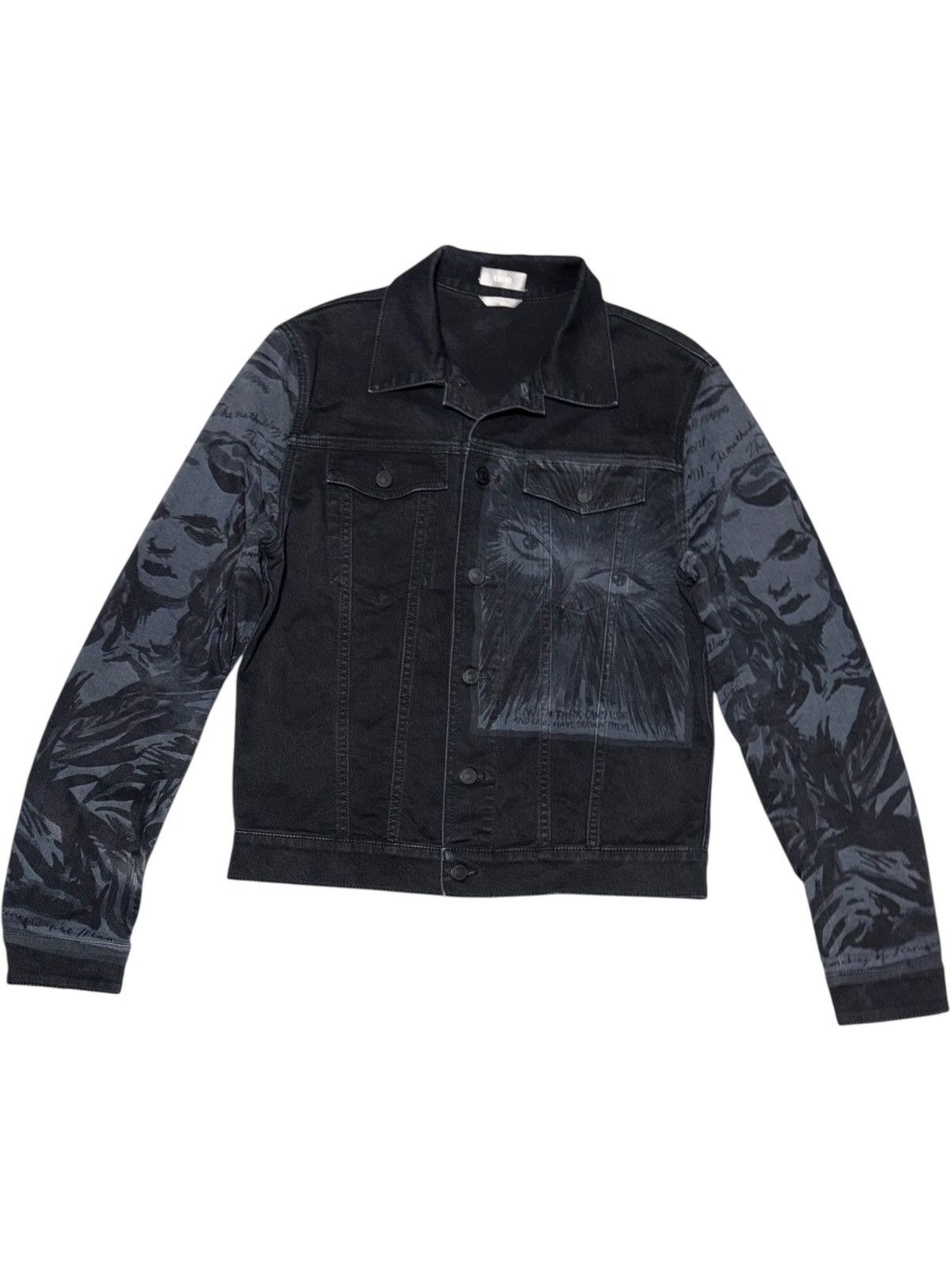 S Dior Raymond Pettibon Mona Lisa Denim Jean Jacket Graffiti
