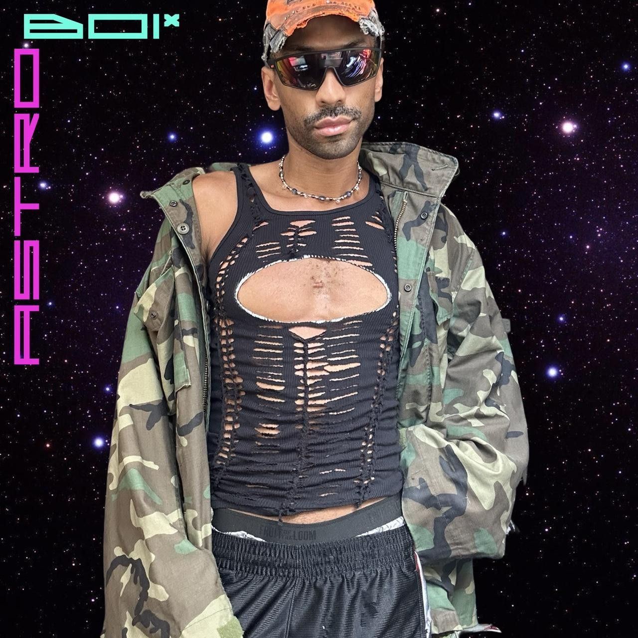 Gildan ASTROBOI* 'Orbit' Black Braided Cut Out Ribbed Tank - Medium Size US M / EU 48-50 / 2 - 1 Thumbnail