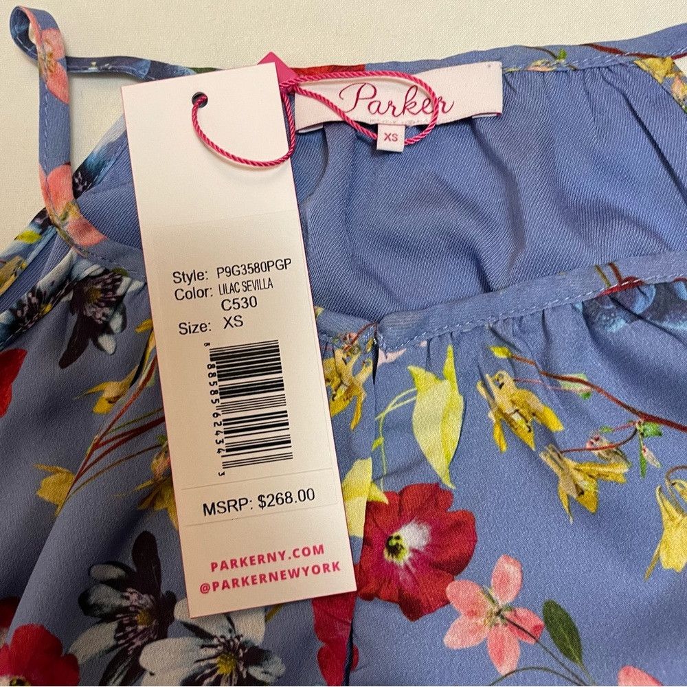 Parker NWT New $268 Parker Cold-Shoulder Floral Lilac Top Size XS Size XS / US 0-2 / IT 36-38 - 7 Thumbnail