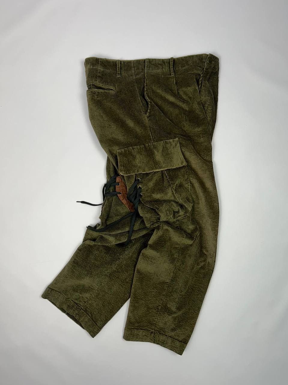 image of Kapital Wallaby Cargo Corduroy Pants Size 3 / W32 in Olive, Men's
