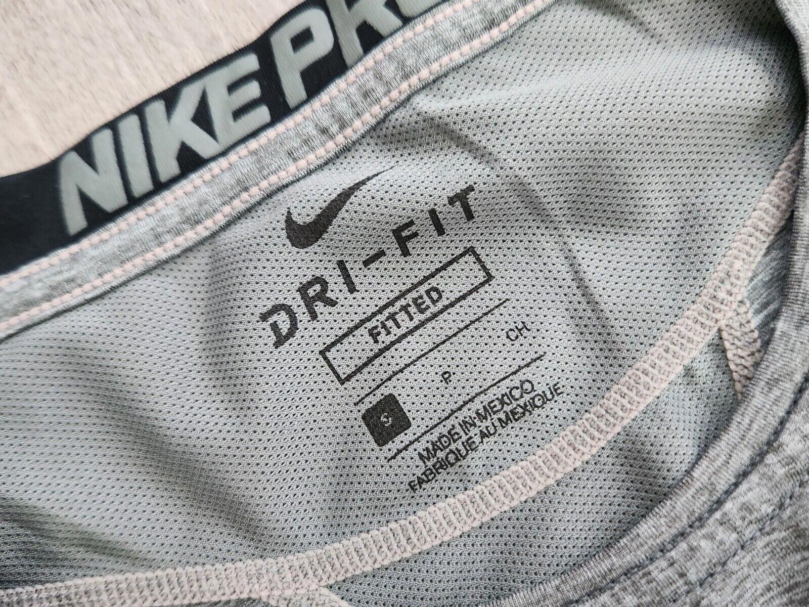 Nike Nike Pro Fitted Shirt Mens Small Grey Short Sleeve Athletic Size US S / EU 44-46 / 1 - 4 Thumbnail