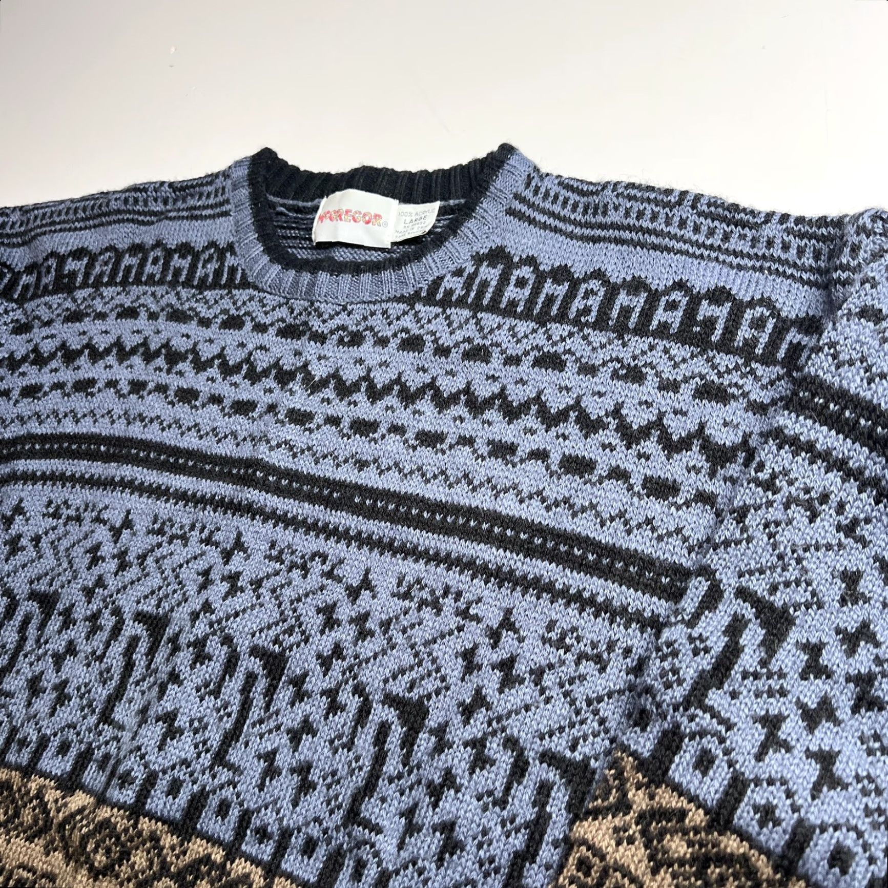 McGregor McGregor Sweater Mens Large Multicolor Acrylic Fair Isle Crew Neck Knit Pullover Size US L / EU 52-54 / 3 - 3 Thumbnail