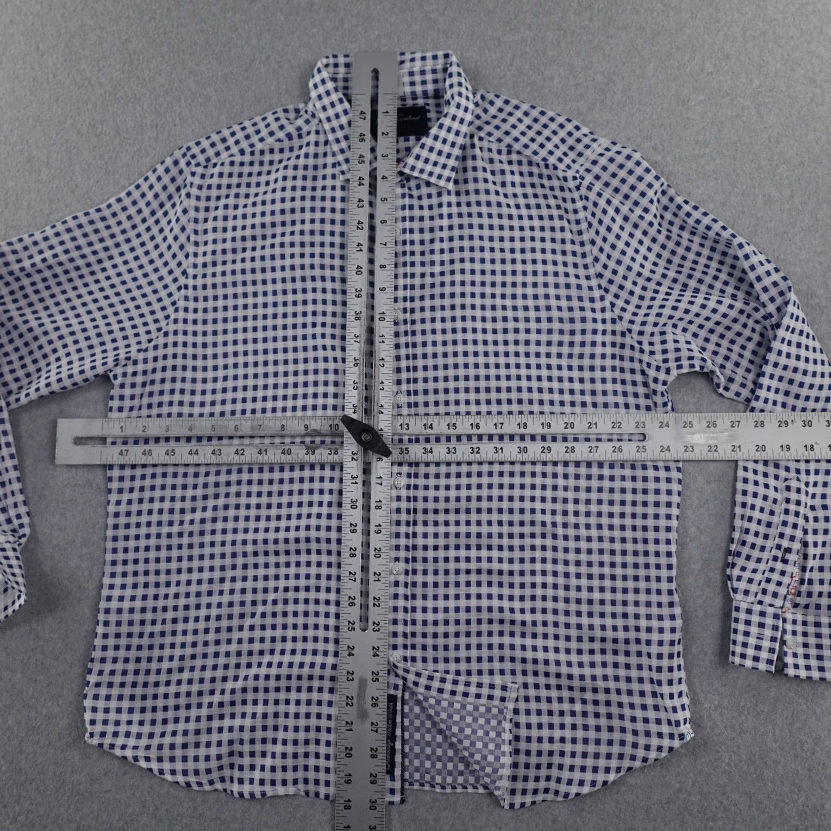 Robert Graham Robert Graham Shirt 2XL (24X30) Blue White Plaid Long Sleeve Button Up Mens Size US XXL / EU 58 / 5 - 2 Thumbnail
