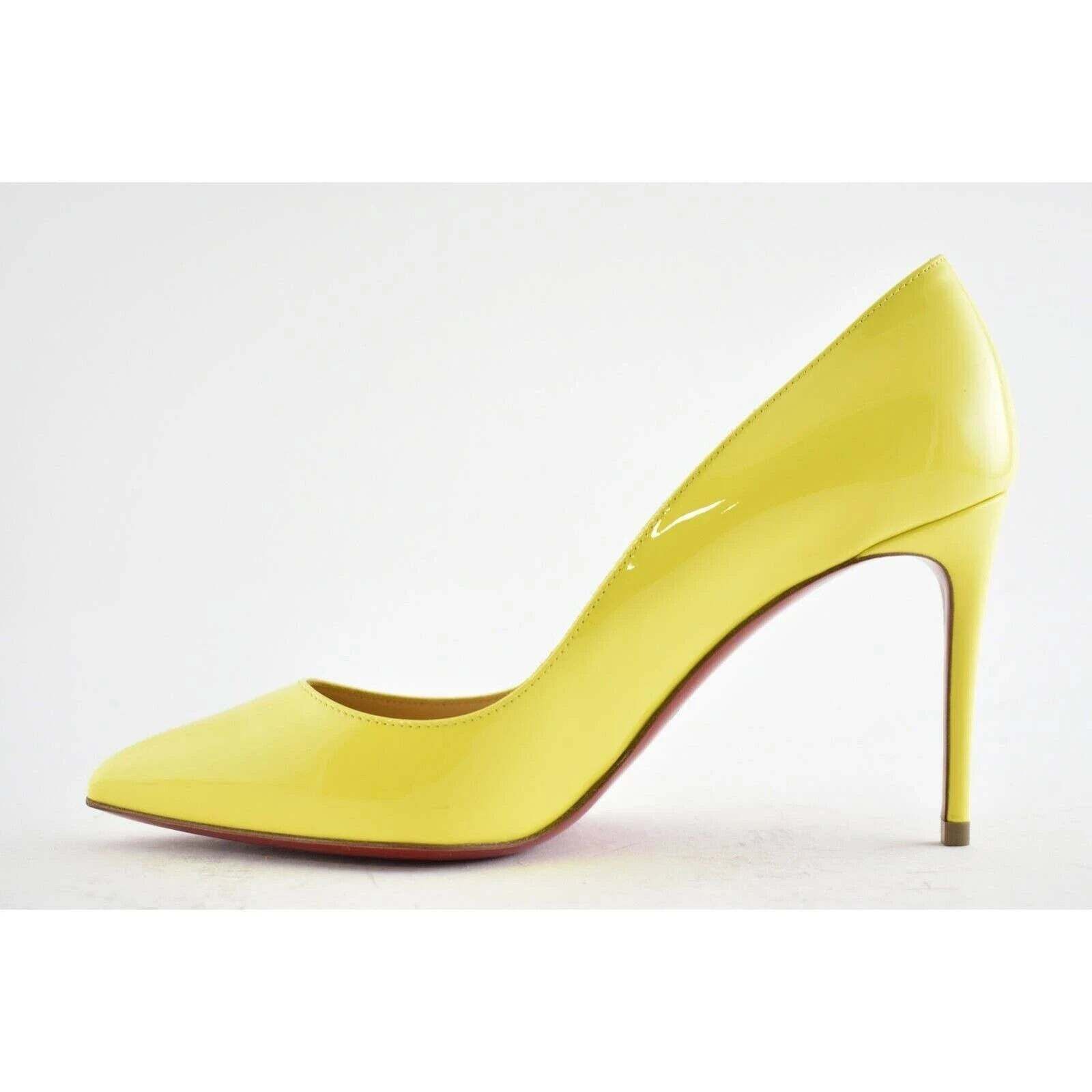 Christian Louboutin Pigalle Follies 85 Citronnade Yellow Patent Heel Pump 37 Size US 7 / IT 37 - 8 Thumbnail