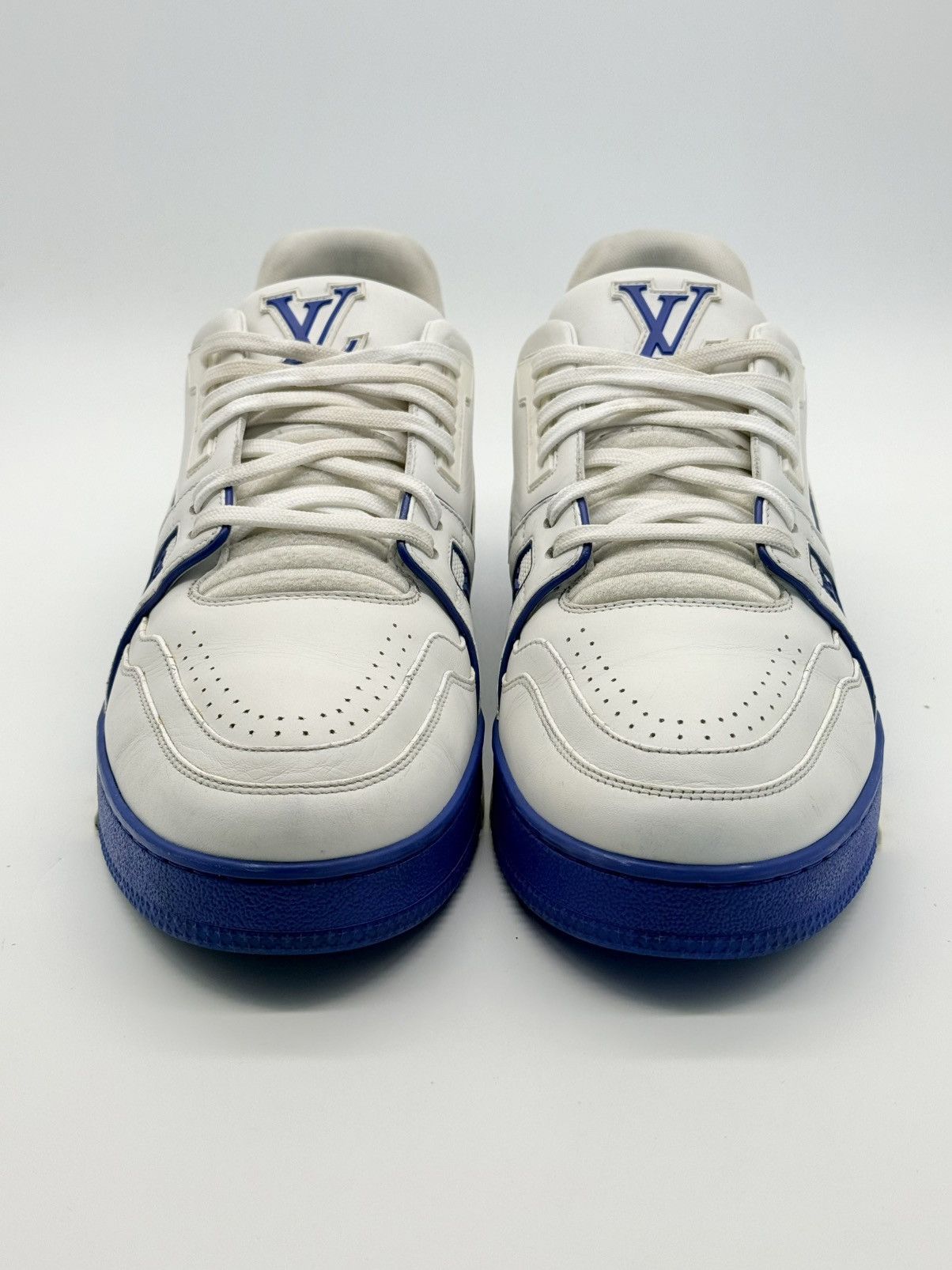 Louis Vuitton Size 10 - Louis Vuitton Trainer Low White Blue Size US 10 / EU 43 - 4 Thumbnail