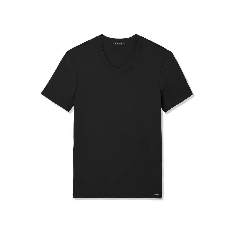 o1loc1c0526 IST4M09 V neck Underwear Cotton T-Shirt in Black