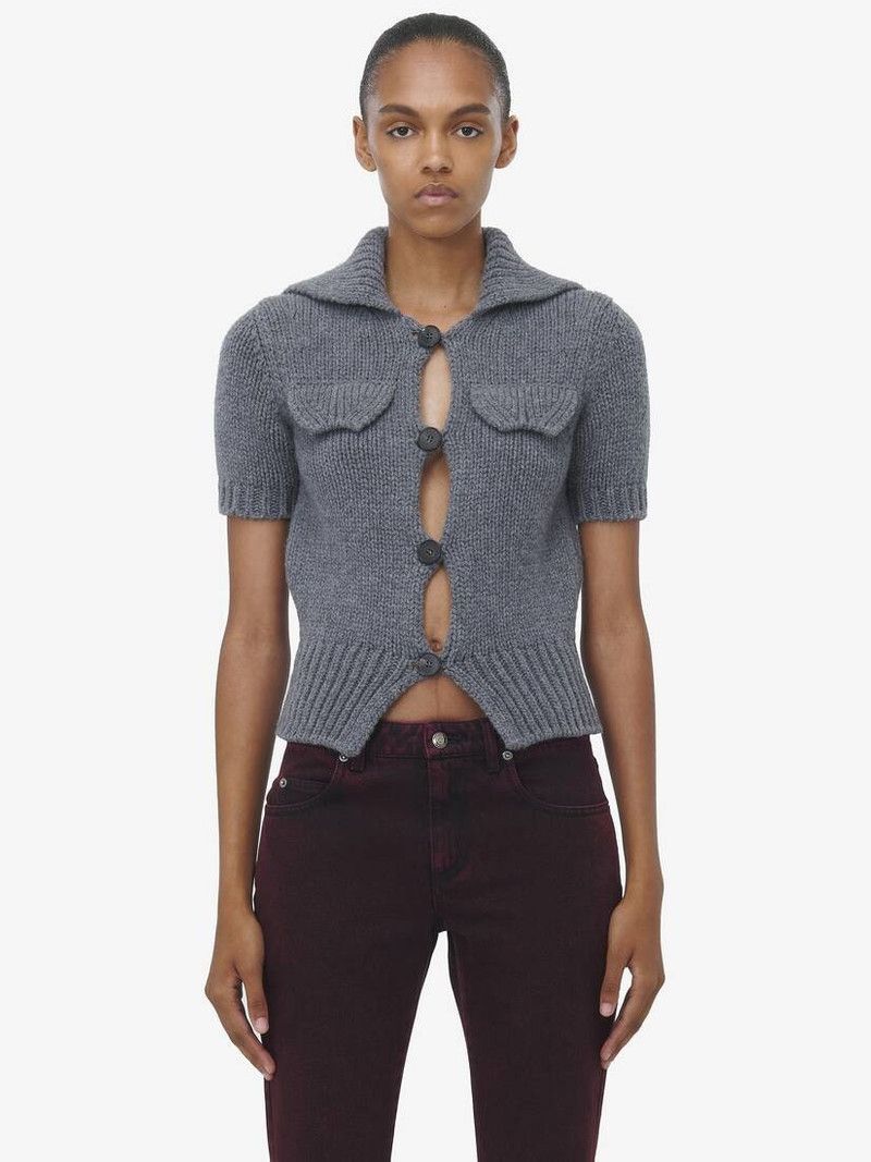 Alexander McQueen o1srvl11e0226 Wool Cashmere Knit Sweater In Grey Size M / US 6-8 / IT 42-44 - 2 Thumbnail