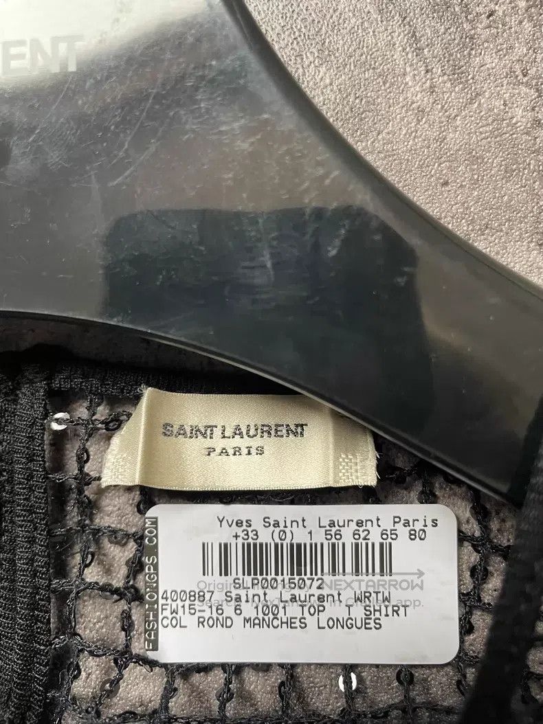 Saint Laurent Paris Saint Laurent Paris Crystal Beaded Openwork Fishnet Camiso Size US M / EU 48-50 / 2 - 4 Thumbnail