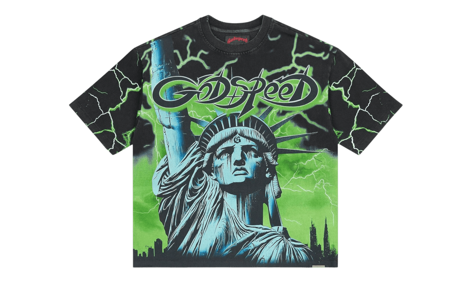 Godspeed Voltage Lime Wash Black T-shirt Size US XL / EU 56 / 4 - 1 Thumbnail