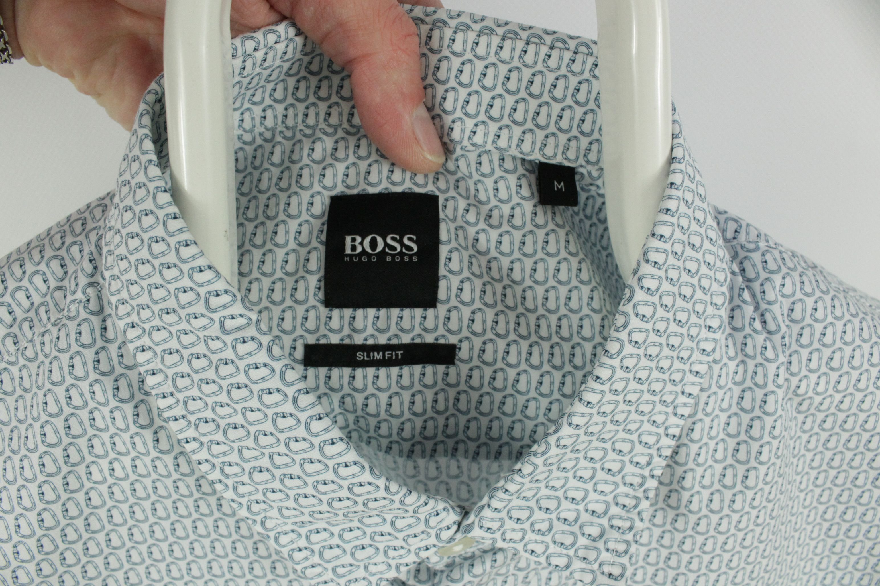 Hugo Boss Hugo Boss Slim Fit Monogram Pattern Short Sleeve Shirt Size US M / EU 48-50 / 2 - 3 Thumbnail