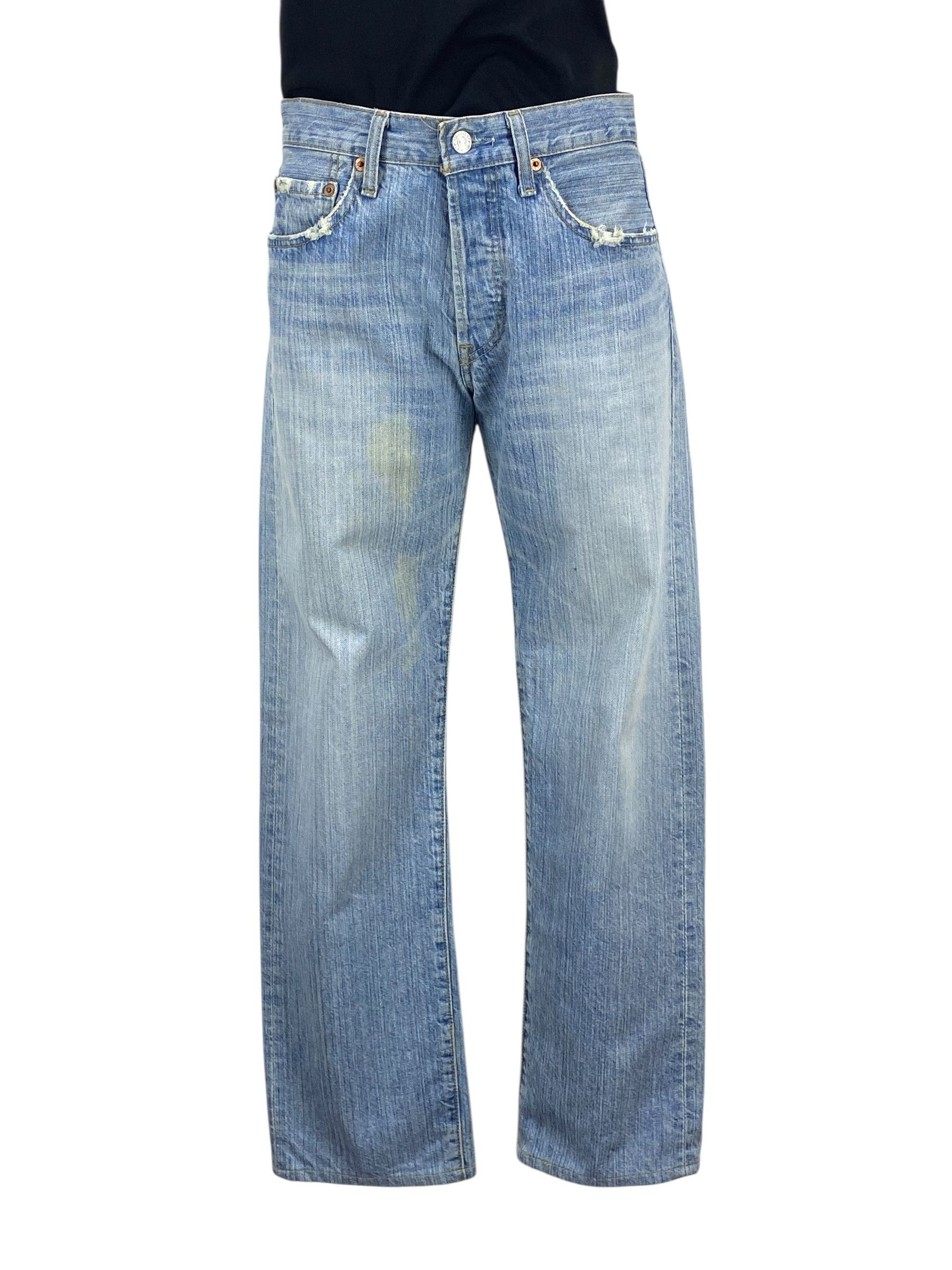 Levi's Levi's 501 Jeans Light Wash Tapered Leg Dirty Blue Jeans Size US 28 / EU 44 - 2 Thumbnail