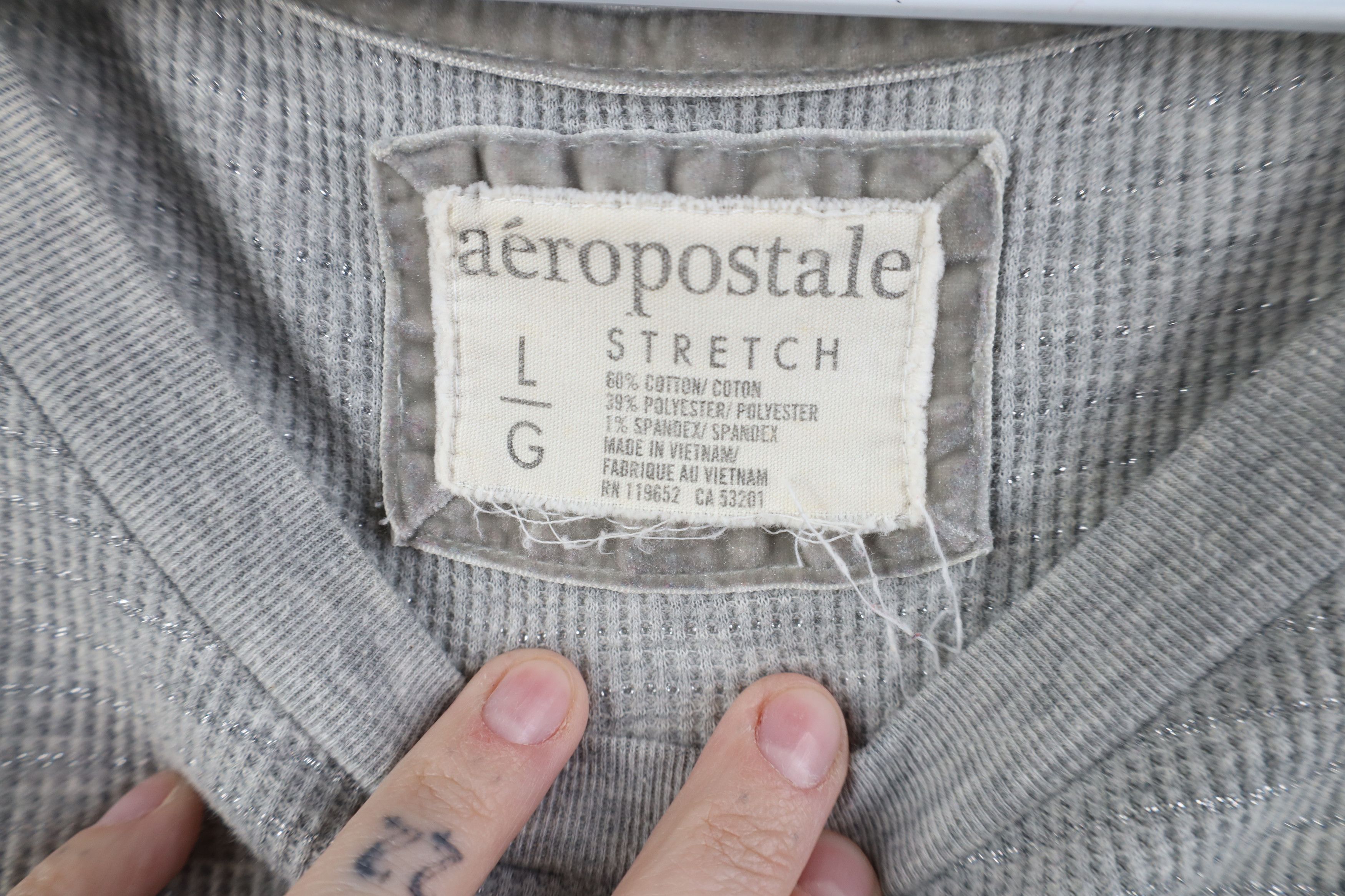 Aeropostale Vintage Y2K Aeropostale Knit 3/4 Sleeve T-Shirt Metallic Size L / US 10 / IT 46 - 8 Thumbnail