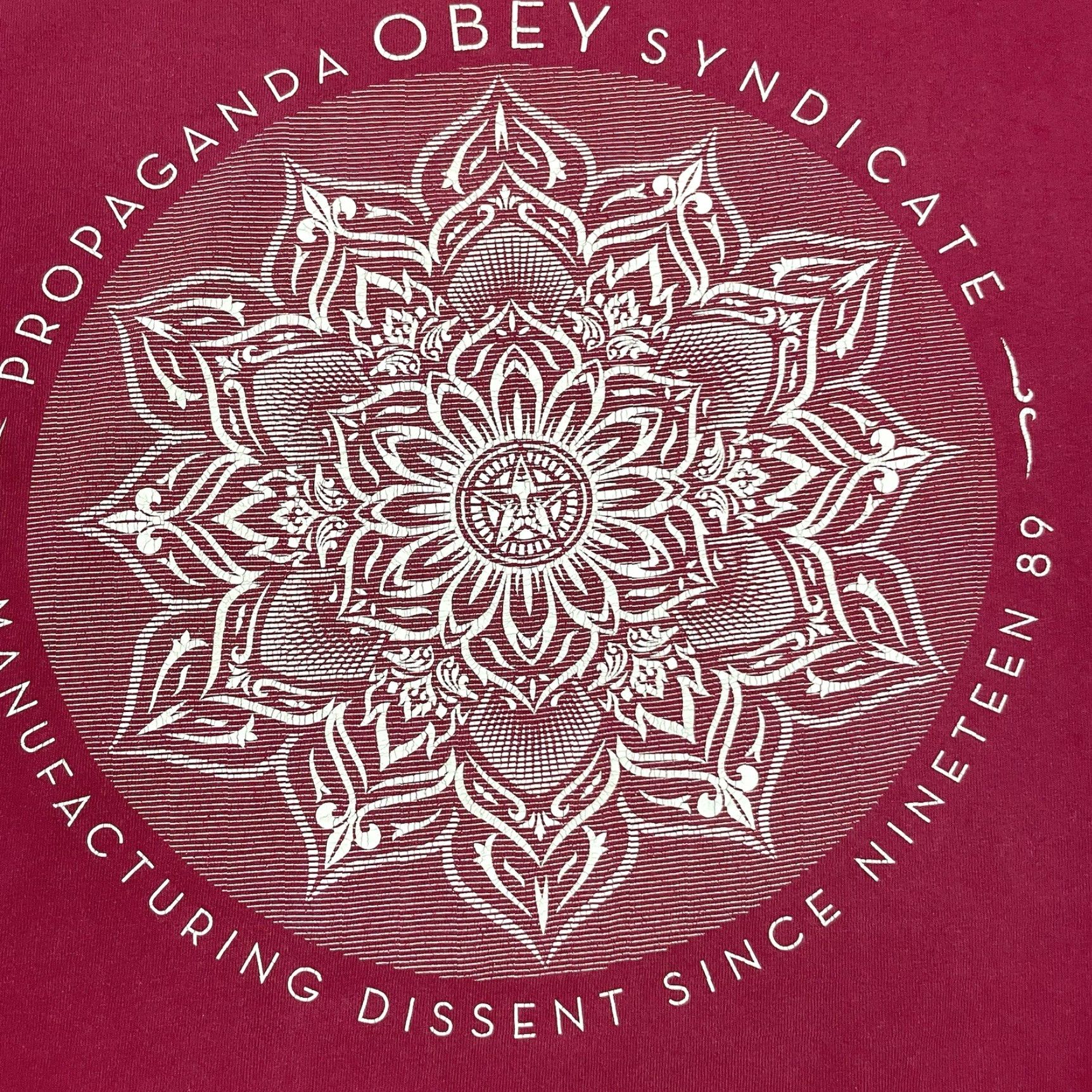 Obey VINTAGE OBEY T SHIRT Adult XL Red Graphic Print Crew Neck Short Sleeve Men Art Rare 90s Y2K Fairy Mandala Tee Sheapard Fairy Size US XL / EU 56 / 4 - 4 Thumbnail
