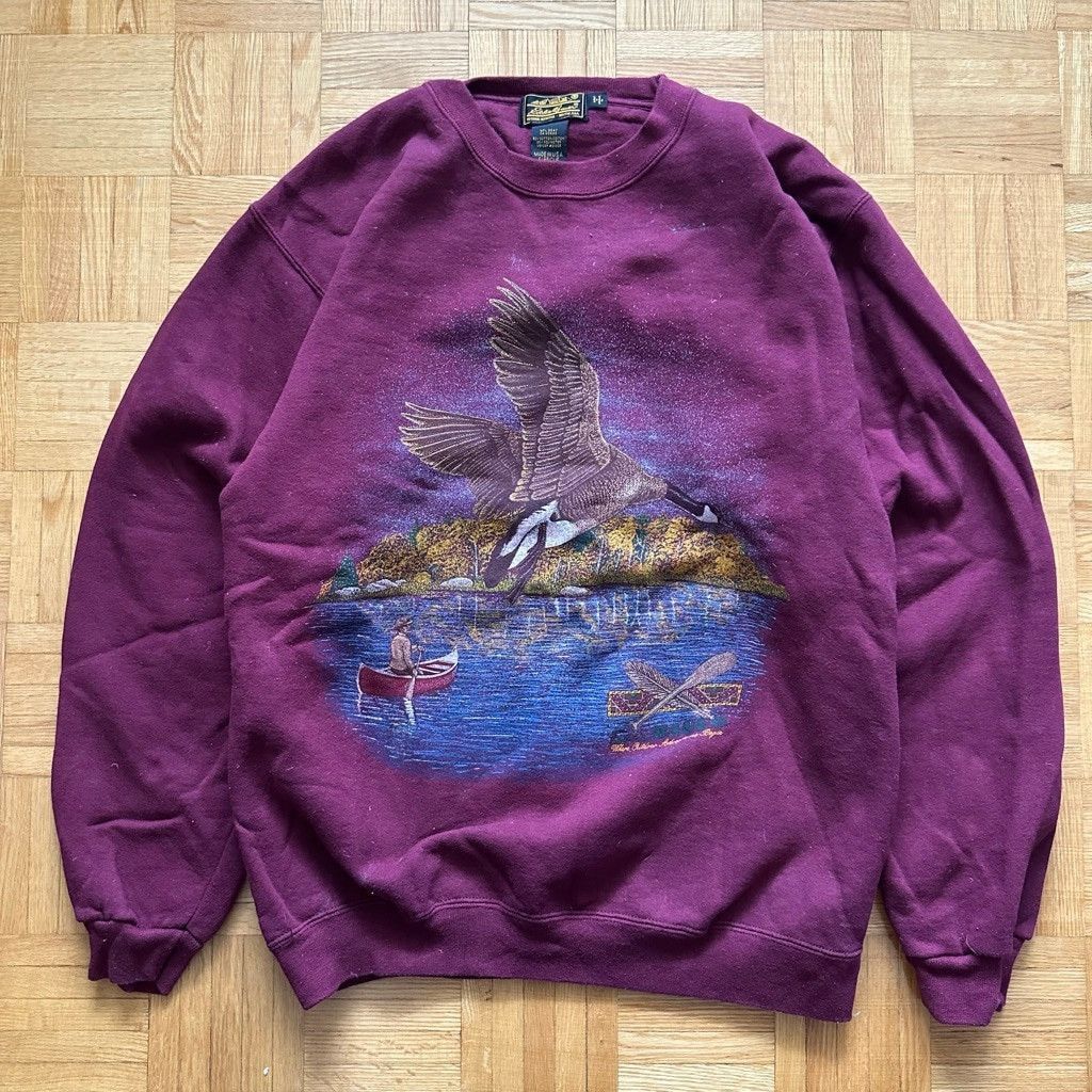 Eddie Bauer × Vintage Vintage 90s Eddie Bauer Made in USA sweatshirt Medium Size US M / EU 48-50 / 2 - 1 Thumbnail