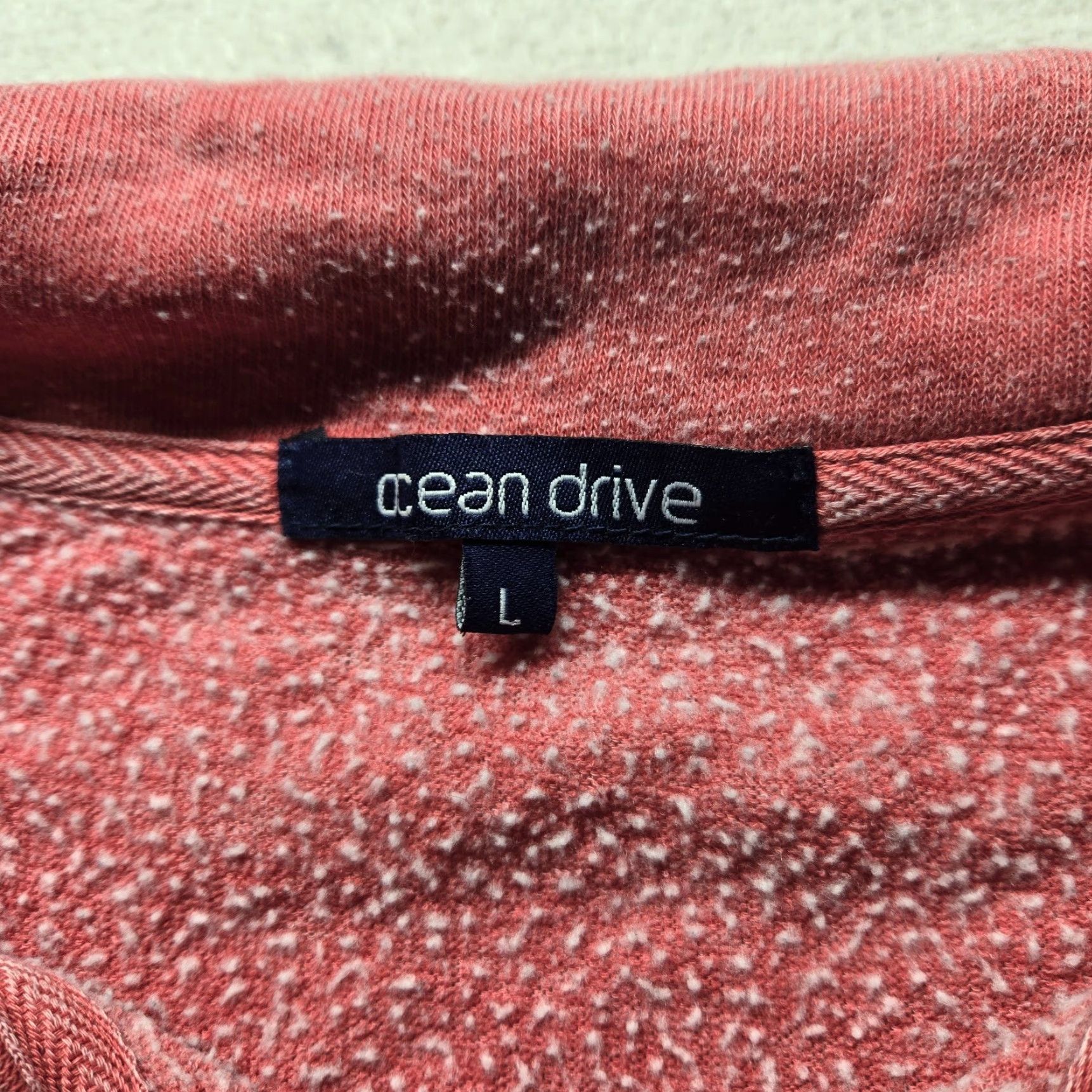 Vintage Ocean Drive Hoodie Solid Pink Red Sweater Pouch Adult Women's L Hooded Round Neck Fall Spring Size L / US 10 / IT 46 - 3 Thumbnail