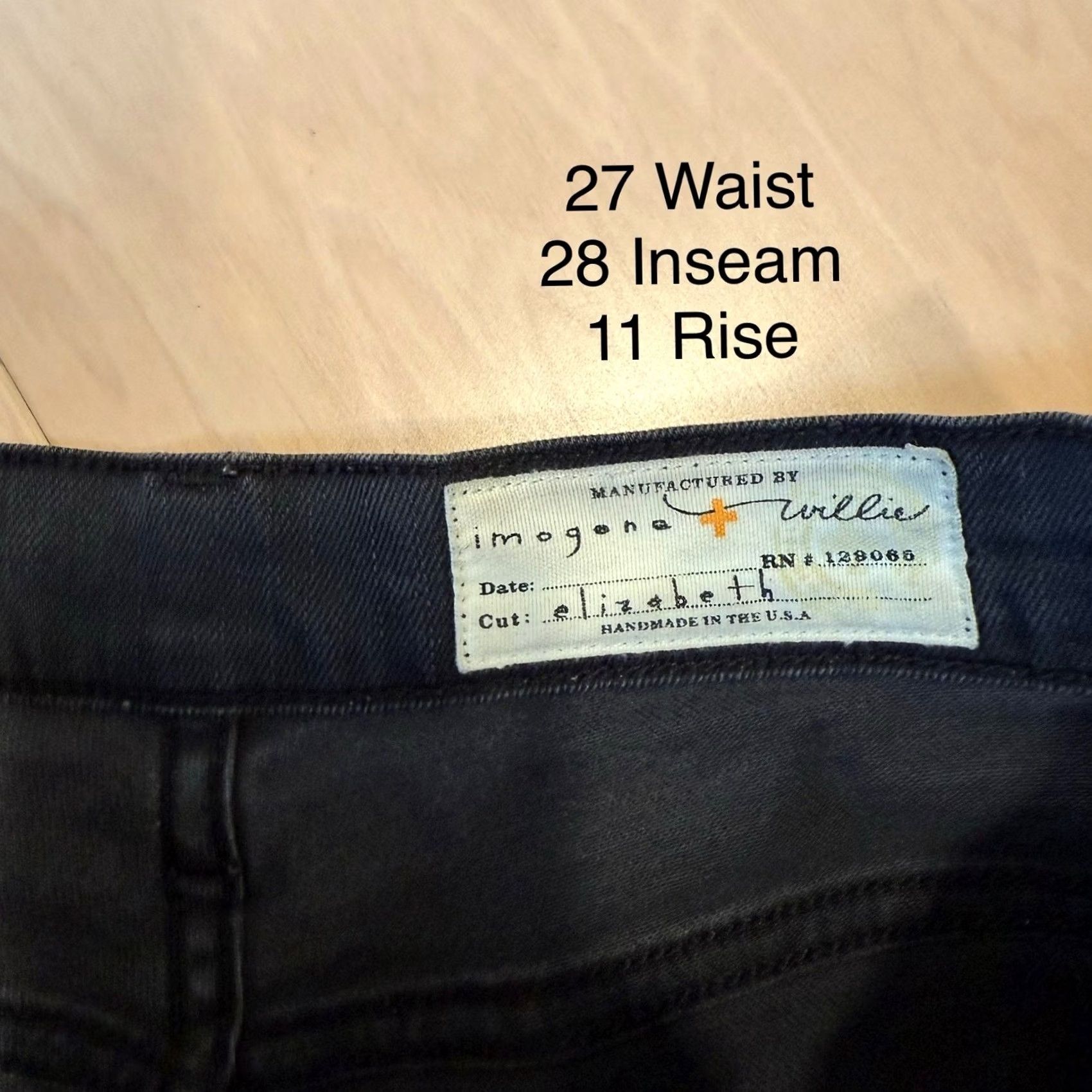 Imogene + Willie Imogene and Willie Elizabeth Jeans Women's 27 Black Denim 5-Pocket Zip Classic Fit Size 27" / US 4 / IT 40 - 5 Thumbnail