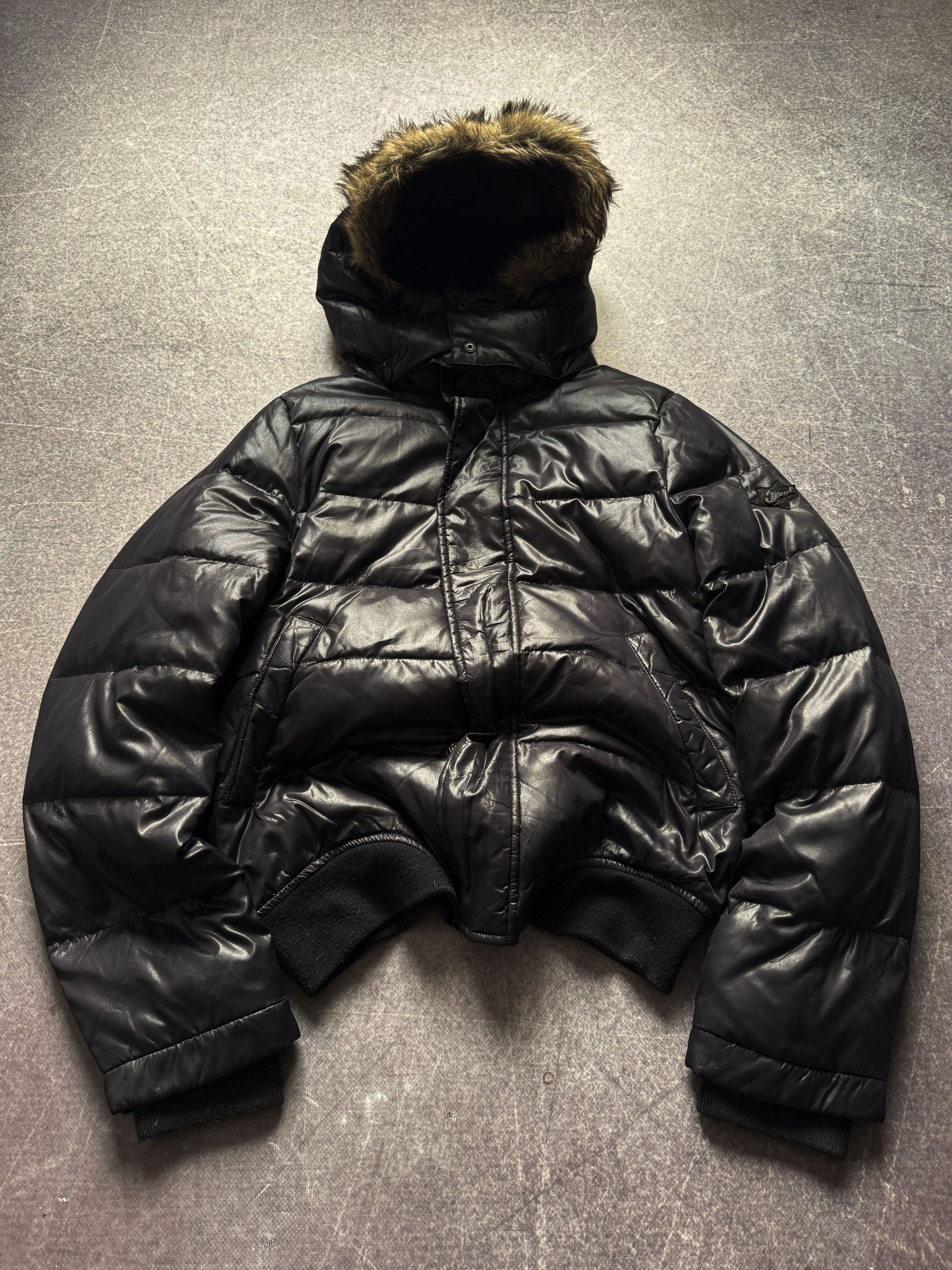 トップス archive grunge diesel parka y2k brown Early 1990s Prada Goose Down Puffer Jacket & Late 2000s Prada Fox