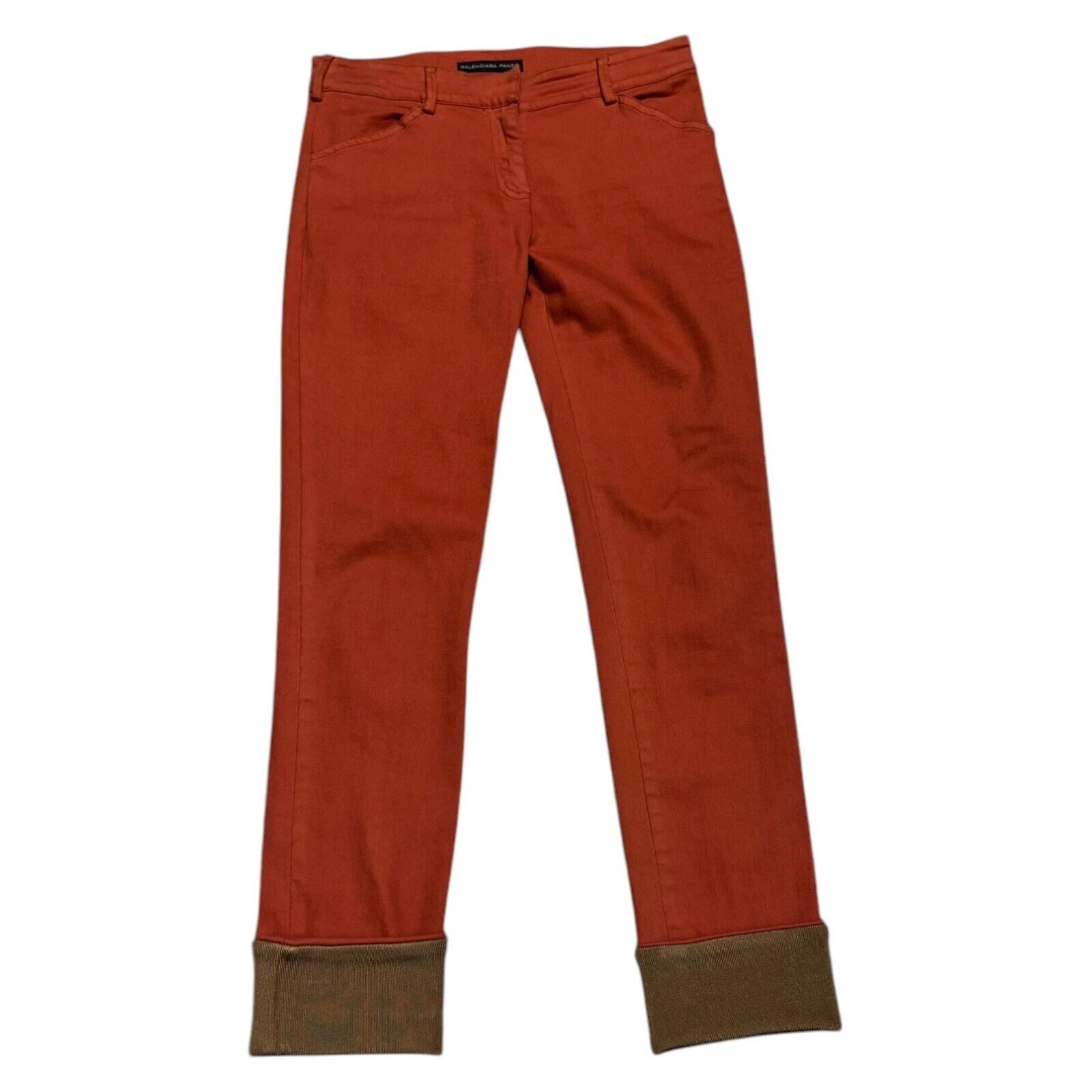 Balenciaga BALENCIAGA Orange Luxury Designer Skinny Leg Jean Pants Size 28" / US 6 / IT 42 - 1 Thumbnail