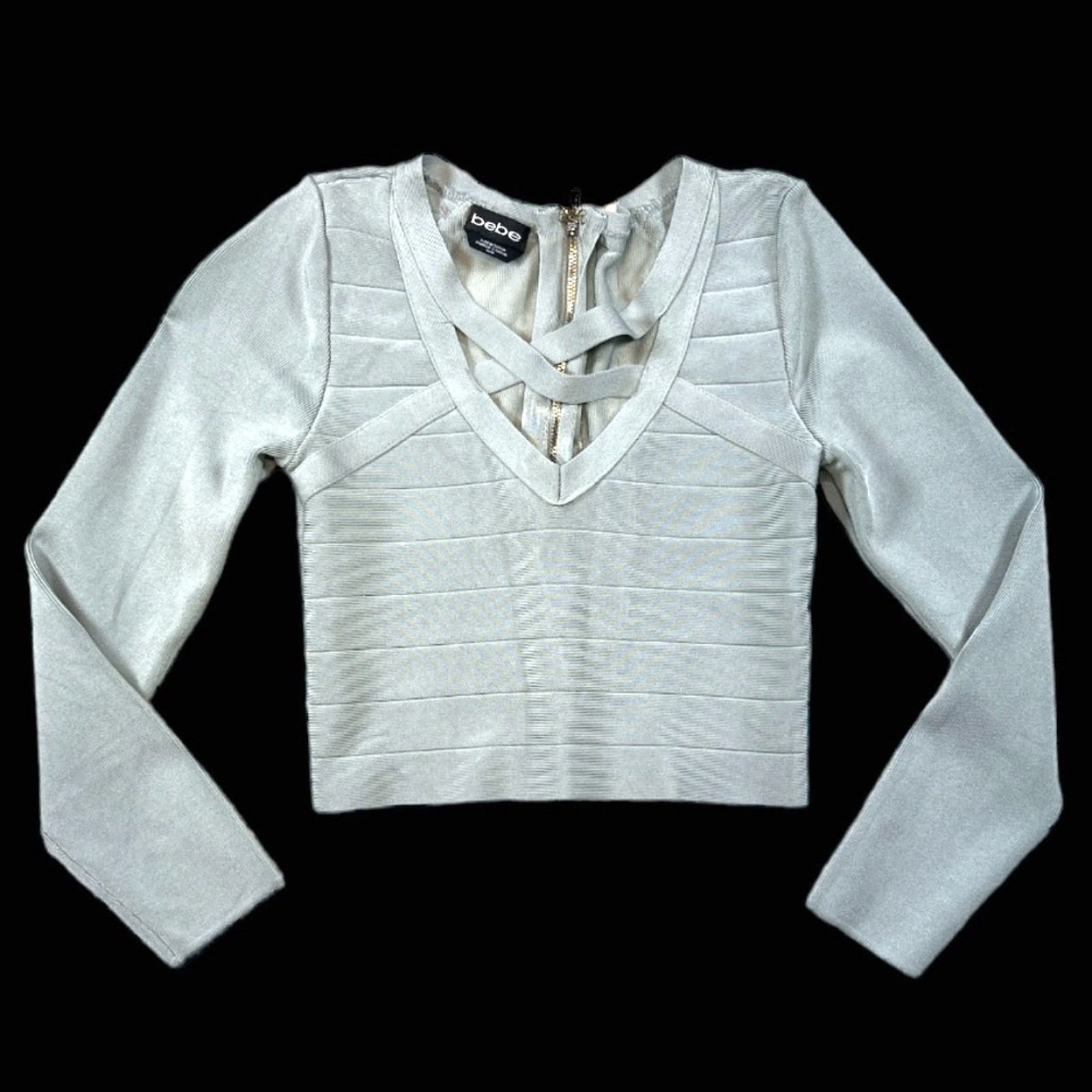 Bebe Bebe Gray Cropped Top | Size M Size M / US 6-8 / IT 42-44 - 1 Thumbnail