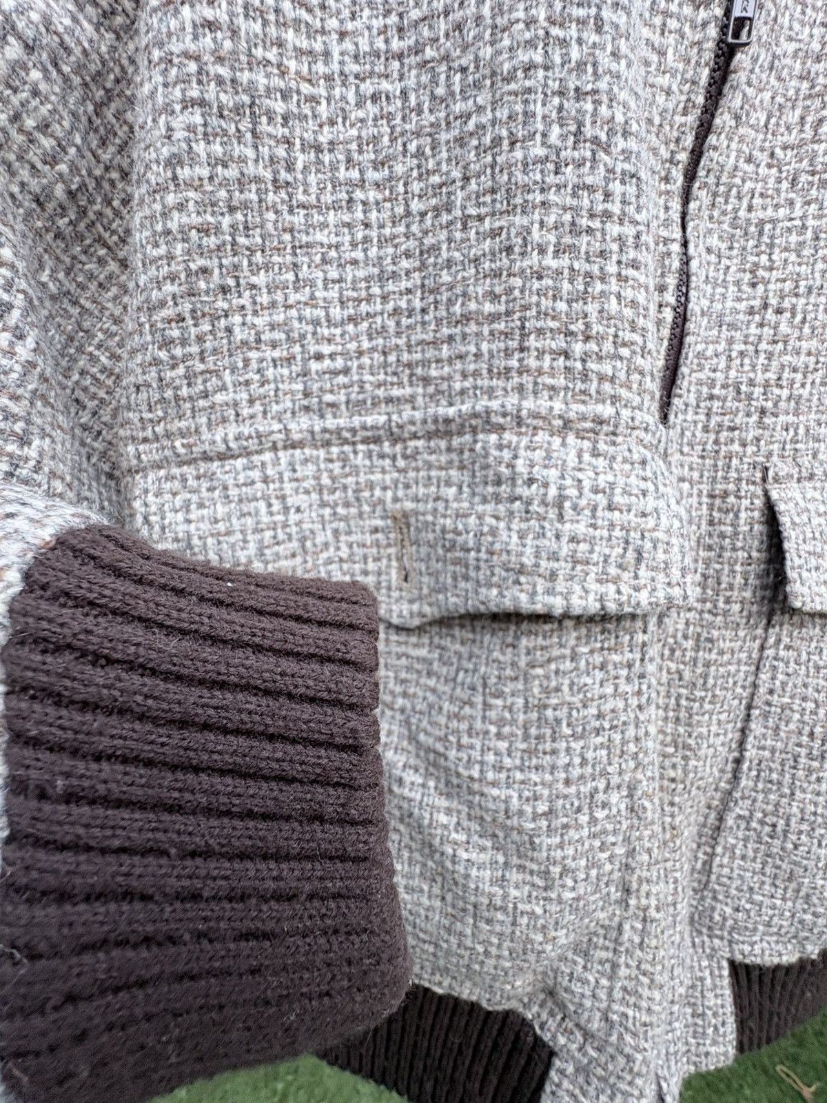Alexandre Plokhov Vintage 1970s/80s Alexandre Wool Tweed Bomber Jacket Size US L / EU 52-54 / 3 - 3 Thumbnail