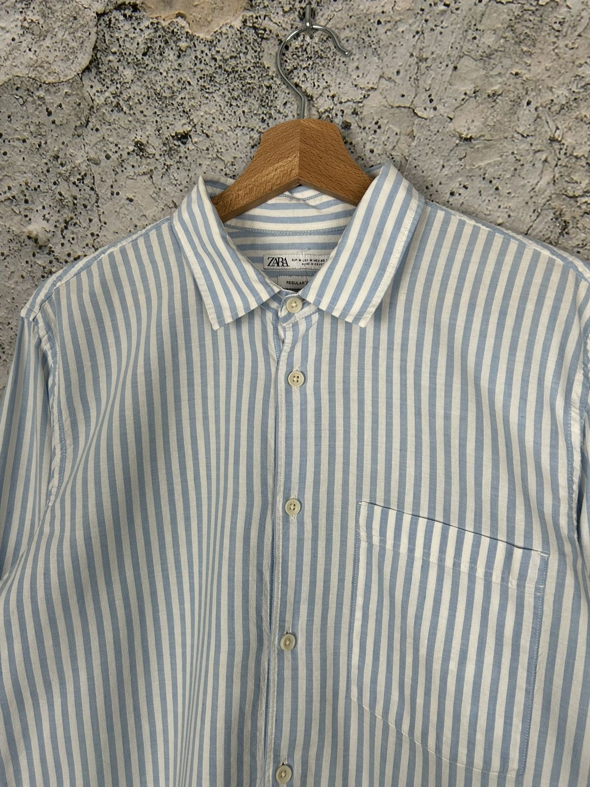 Zara Zara Blue White Stripped Elegant Shirt Streetwear Hype Size US M / EU 48-50 / 2 - 3 Thumbnail