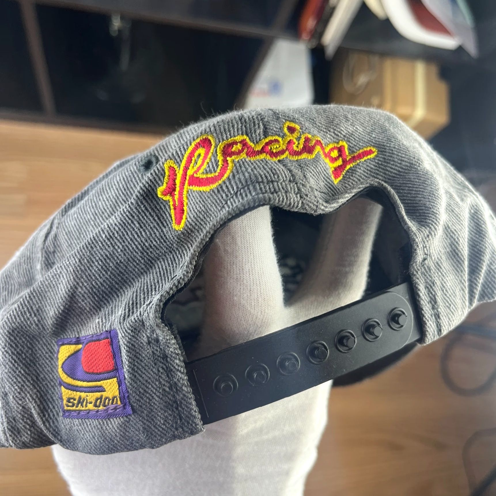Vintage VINTAGE Ski Doo Racing Hat, One Size, Gray, Adjustable, Baseball Cap, 90s, Skull, Men, Casual, Cotton Acrylic Canvas Fur Size ONE SIZE - 3 Thumbnail