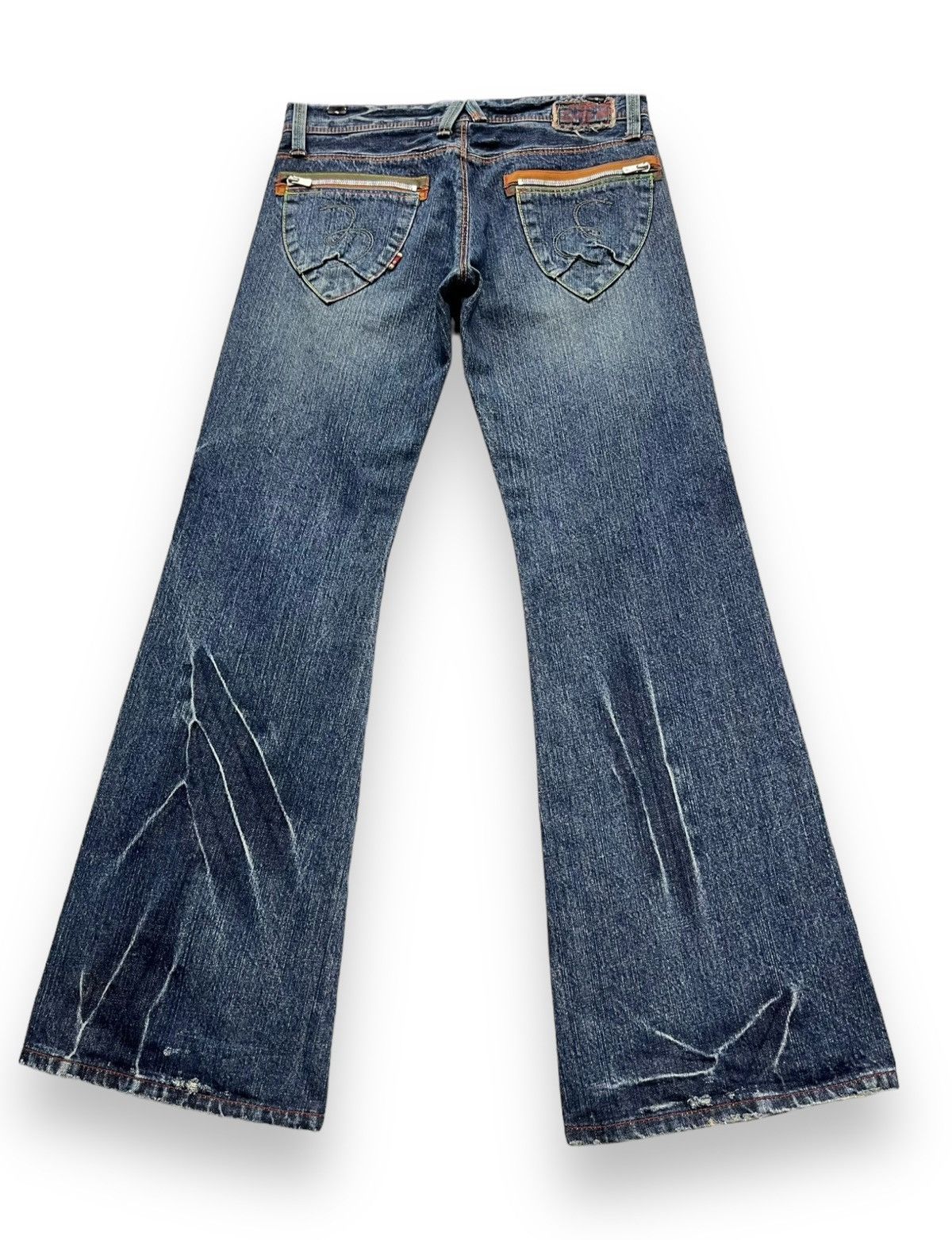 Japan Blue 🔥BLUEWAY JAPAN Low Rise Ultra Wide Leg Flare Denim Size US 31 - 4 Thumbnail