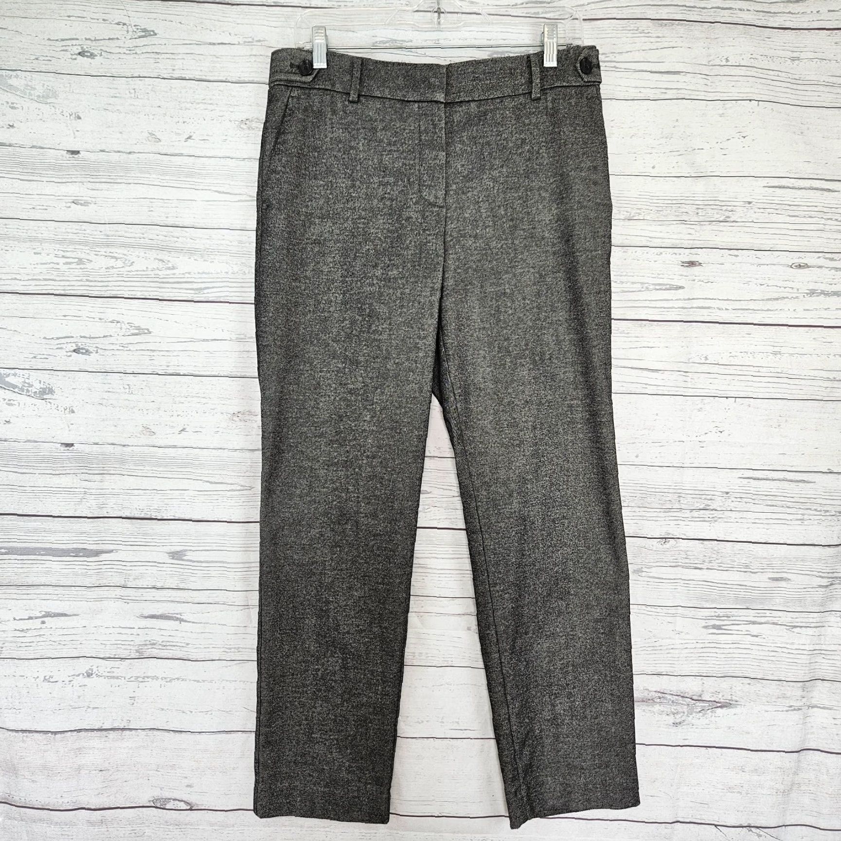 Loft Ann Taylor LOFT Womens Pants Medium Gray Elastic Waist Mid Rise Size 32" / US 10 / IT 46 - 2 Thumbnail