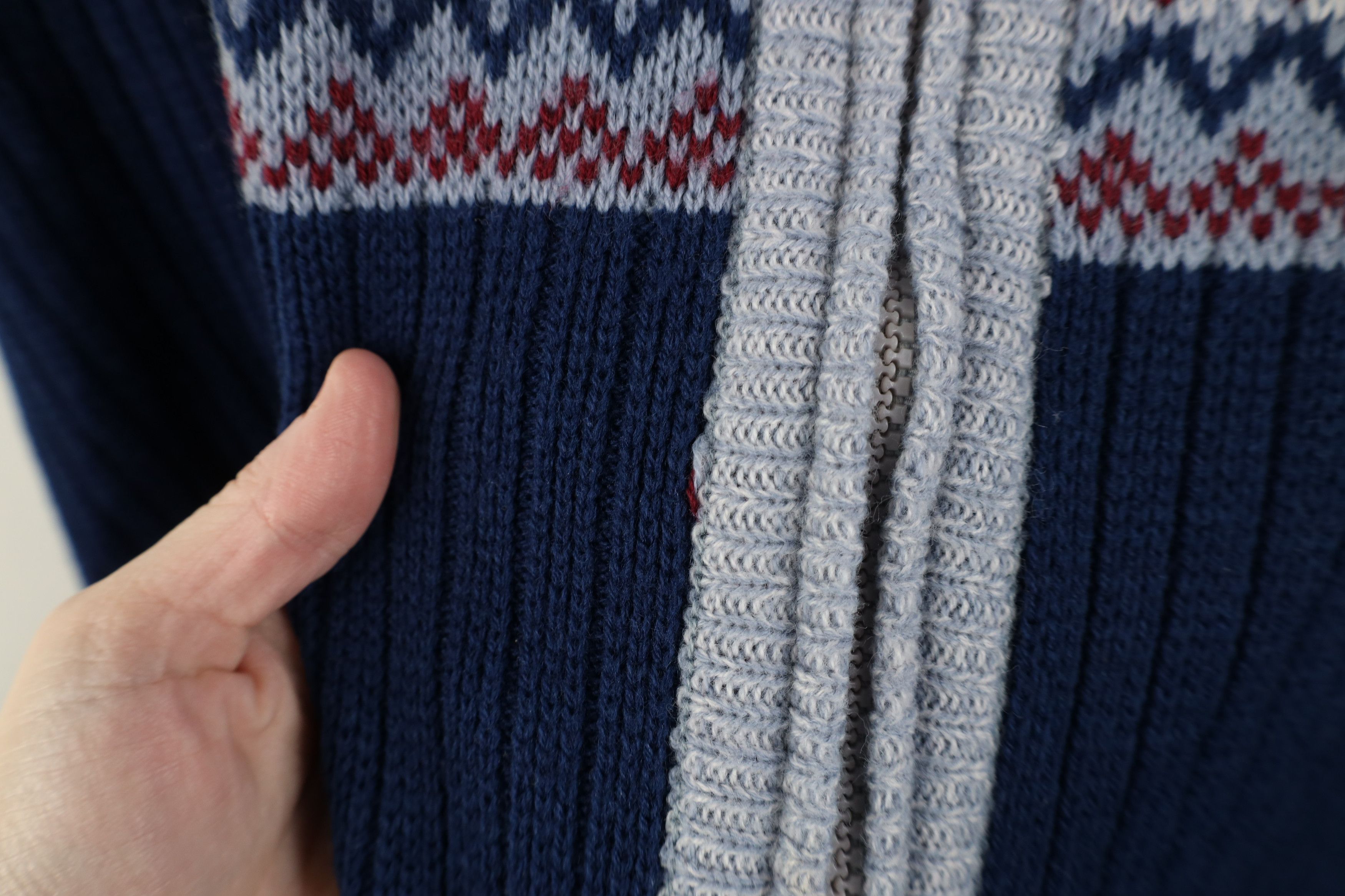 Vintage Vintage 90s Streetwear Ribbed Knit Full Zip Cardigan Sweater Size US L / EU 52-54 / 3 - 5 Thumbnail