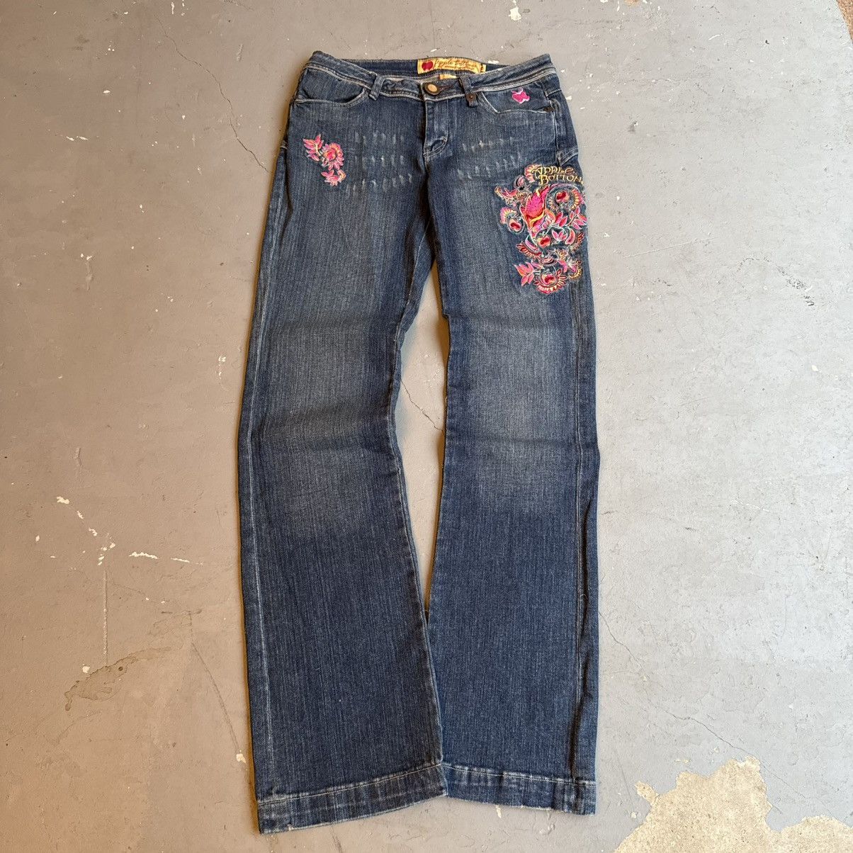 Miss Me Vintage Apple Bottoms Embroidered Y2K Jeans RARE Flowers Size 30" / US 8 / IT 44 - 1 Thumbnail