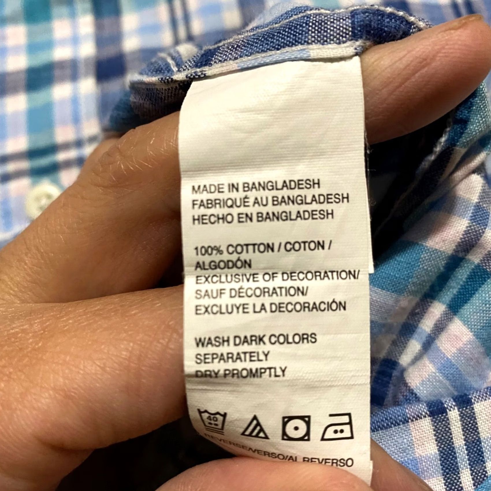 Izod IZOD Saltwater Button-Down Shirt Mens 2XL Multicolor Plaid Cotton Short Sleeve Button-Up Collar-Down Casual Travel Size US XXL / EU 58 / 5 - 7 Thumbnail