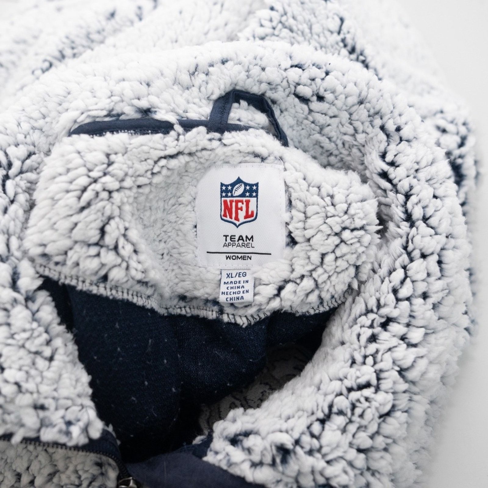 NFL NFL Chicago Bears. Gray Sherpa Quarter-Zip Pullover Jacket. Size XL / US 12-14 / IT 48-50 - 7 Thumbnail