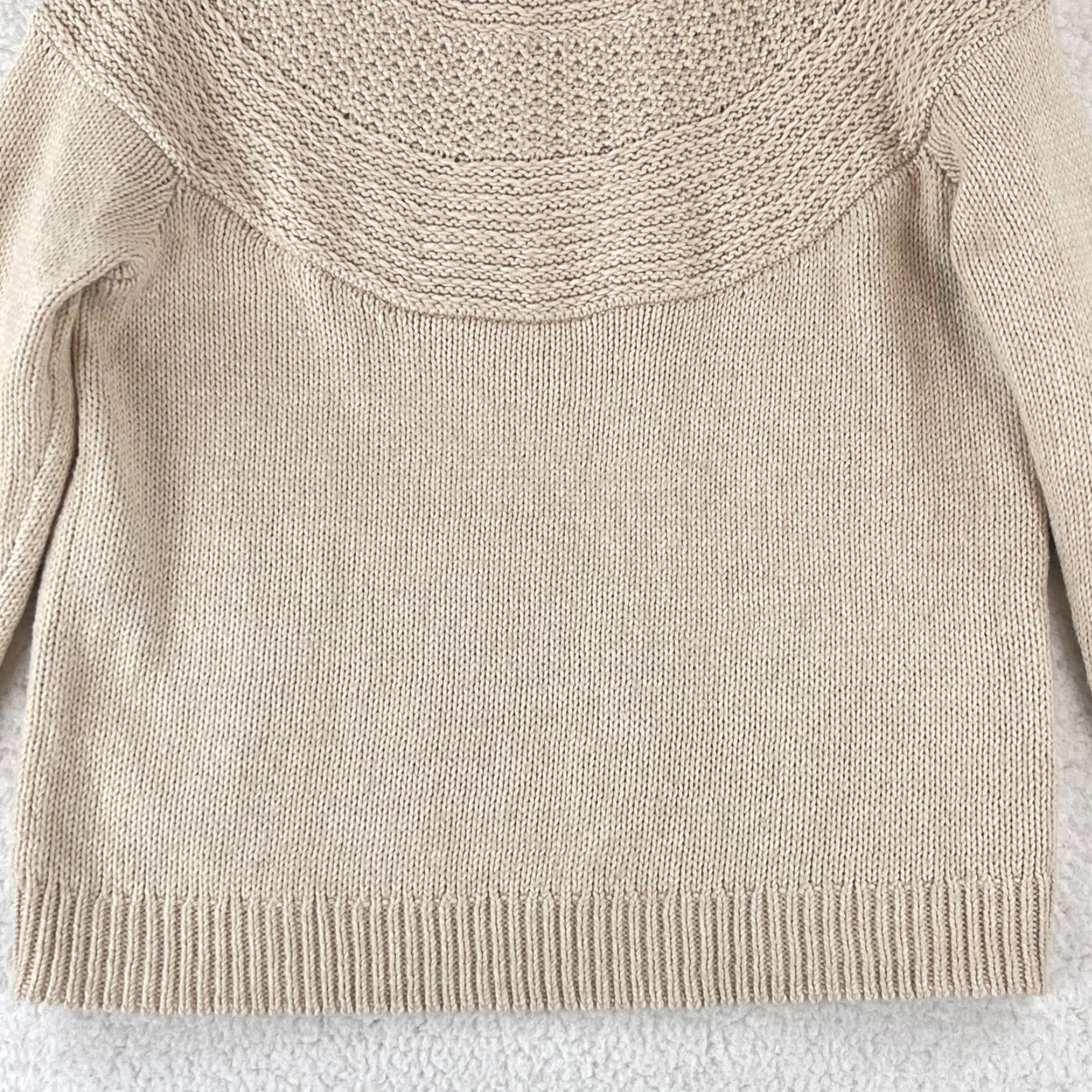 J. Jill J. Jill Petites Ivory Heavy Knit Sweater Womens Cowl Long Sleeve Pullover Size PL Size L / US 10 / IT 46 - 5 Thumbnail