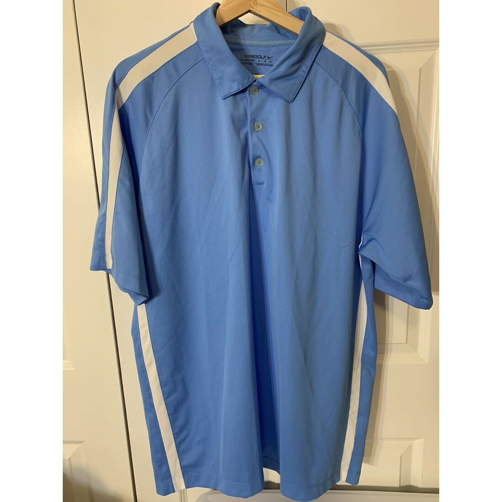 Nike NIKE GOLF Men’s Sz XL Blue Striped Polo Shirt Fit Dry Breath Size US XL / EU 56 / 4 - 3 Thumbnail