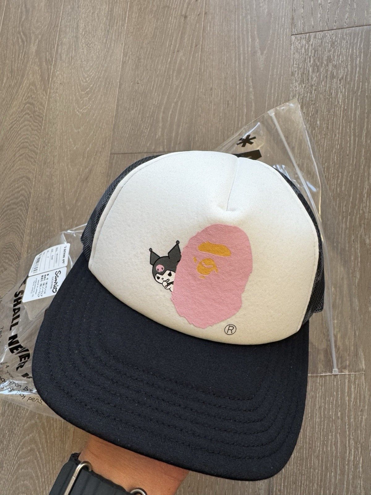 Bape A BATHING APE Sanrio Kuromi Hello Kitty ABC CAMO MESH CAP Size ONE SIZE - 1 Thumbnail