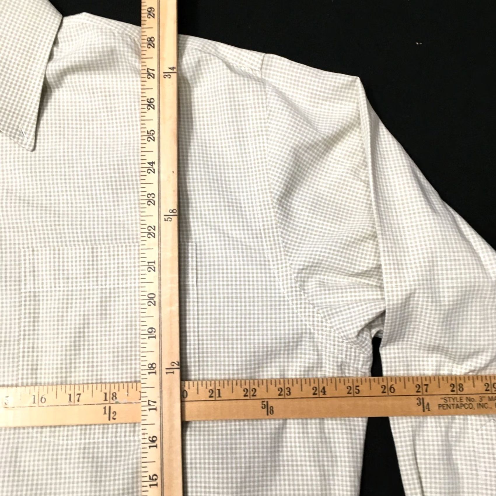 Nordstrom VINTAGE Mens John W. Nordstrom Beige Button Up Shirt 16 1/2 32-33 Geometric Non-Iron Dress Shirt Mens Size US XL / EU 56 / 4 - 4 Thumbnail