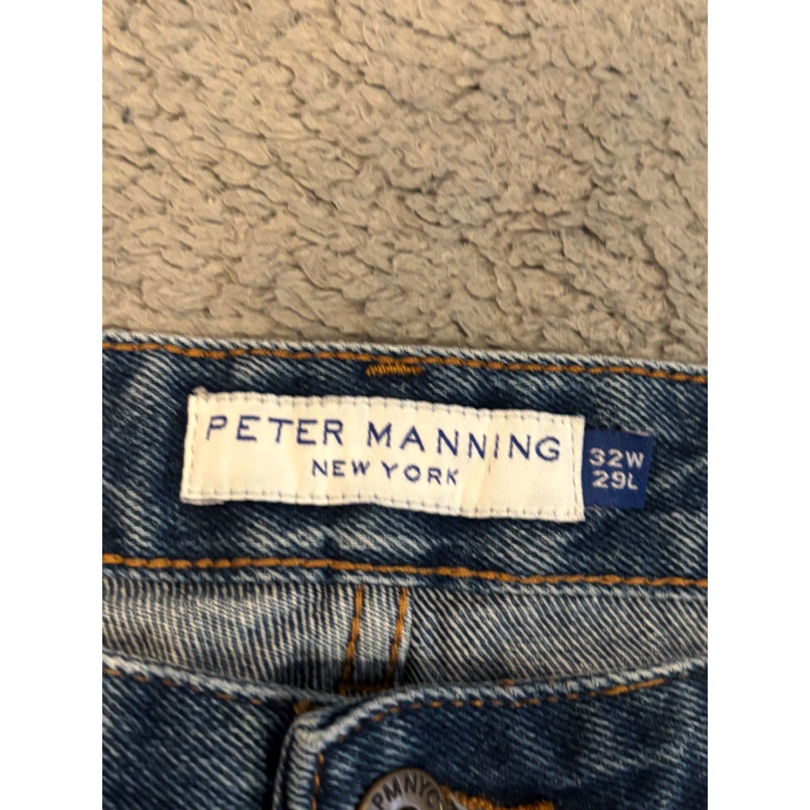 Denime VINTAGE Peter Manning Jeans Mens 32x29 Slim Fit Stretch Blue Denim PMNYC Size US 32 / EU 48 - 2 Thumbnail