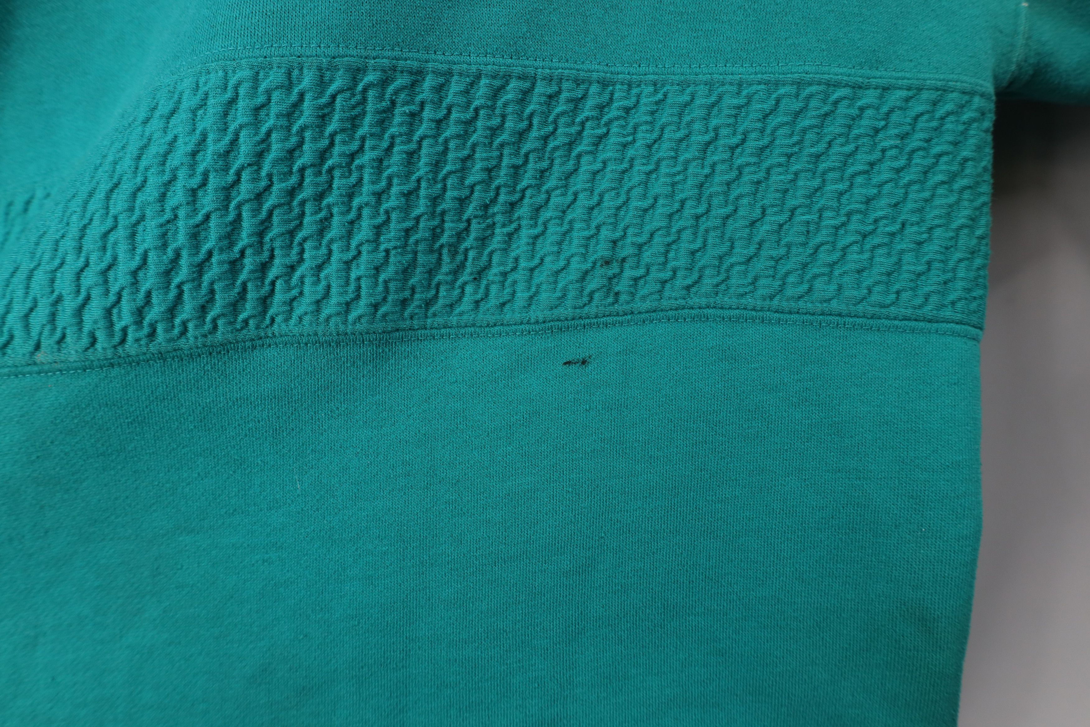 Vintage Vintage 90s Streetwear Textured Crewneck Sweatshirt Teal Size US XL / EU 56 / 4 - 7 Thumbnail
