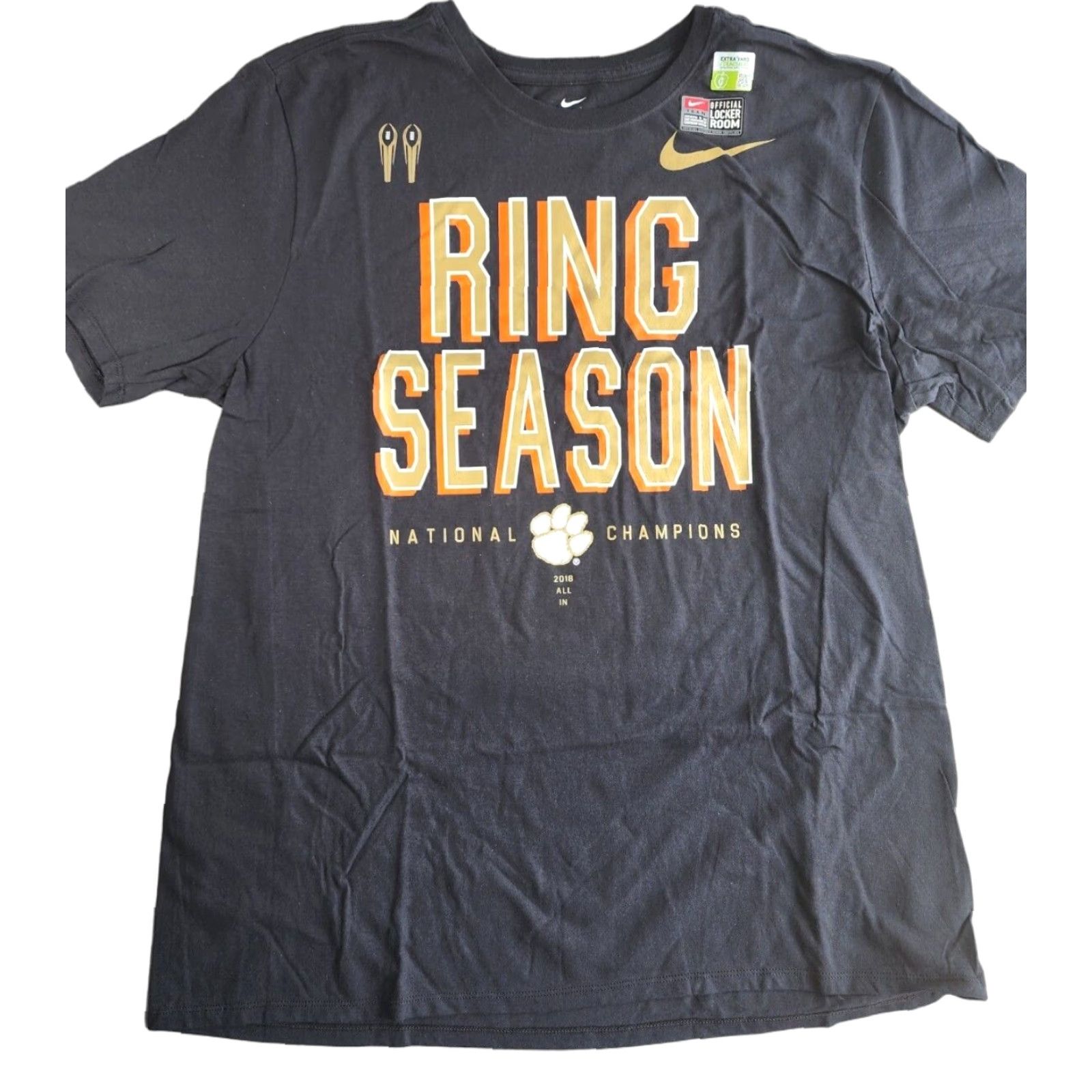 Nike Nike Clemson Tigers Ring Season Shirt XL Black Sports Tee Short Sleeve Men Size US XL / EU 56 / 4 - 1 Thumbnail