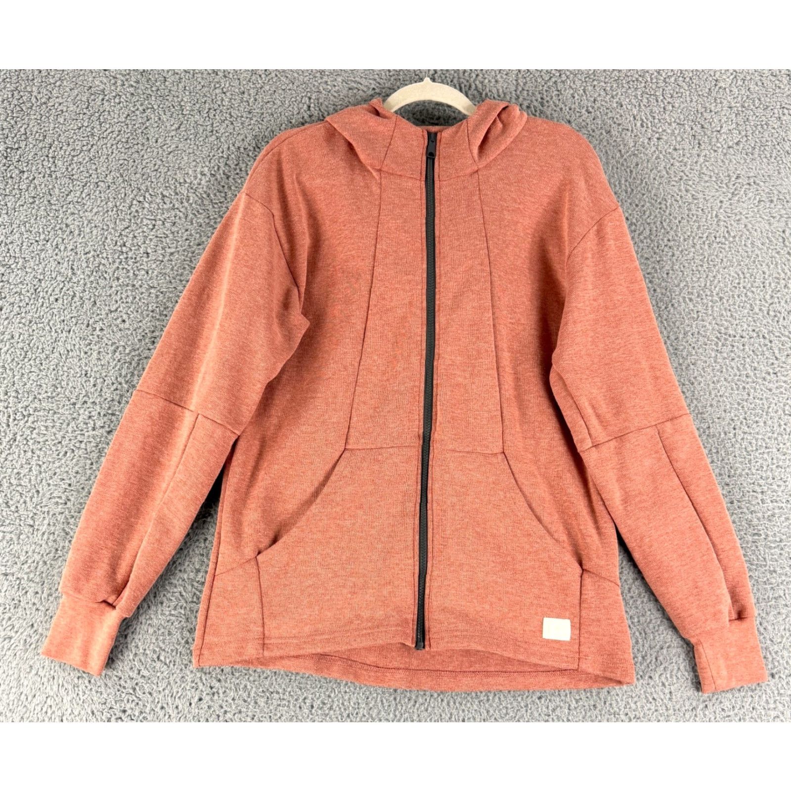 Vintage Deso Hoodie Sweater Womens Large Orange Long Sleeve Full Zip Made in USA Cotton Size L / US 10 / IT 46 - 2 Thumbnail