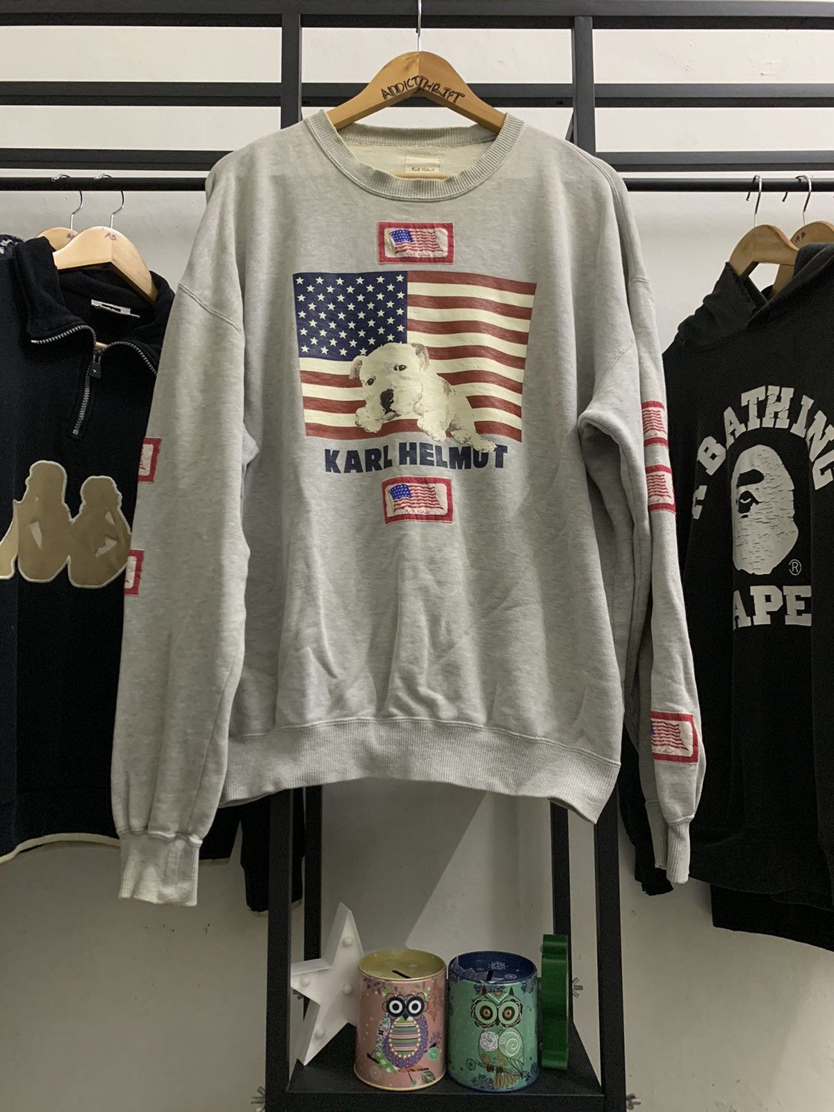 Designer × Karl Helmut × Vintage VINTAGE KARL HELMUT DOG & U.S.A FLAG LOGO Size US L / EU 52-54 / 3 - 1 Thumbnail