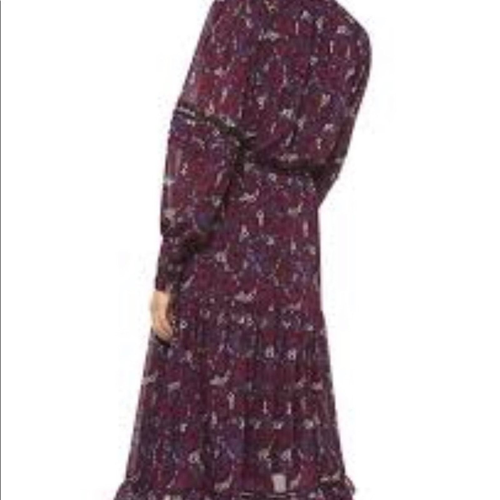Michael Kors Michael Kors Burgundy Paisley Dress Size 2 Size XS / US 0-2 / IT 36-38 - 2 Thumbnail