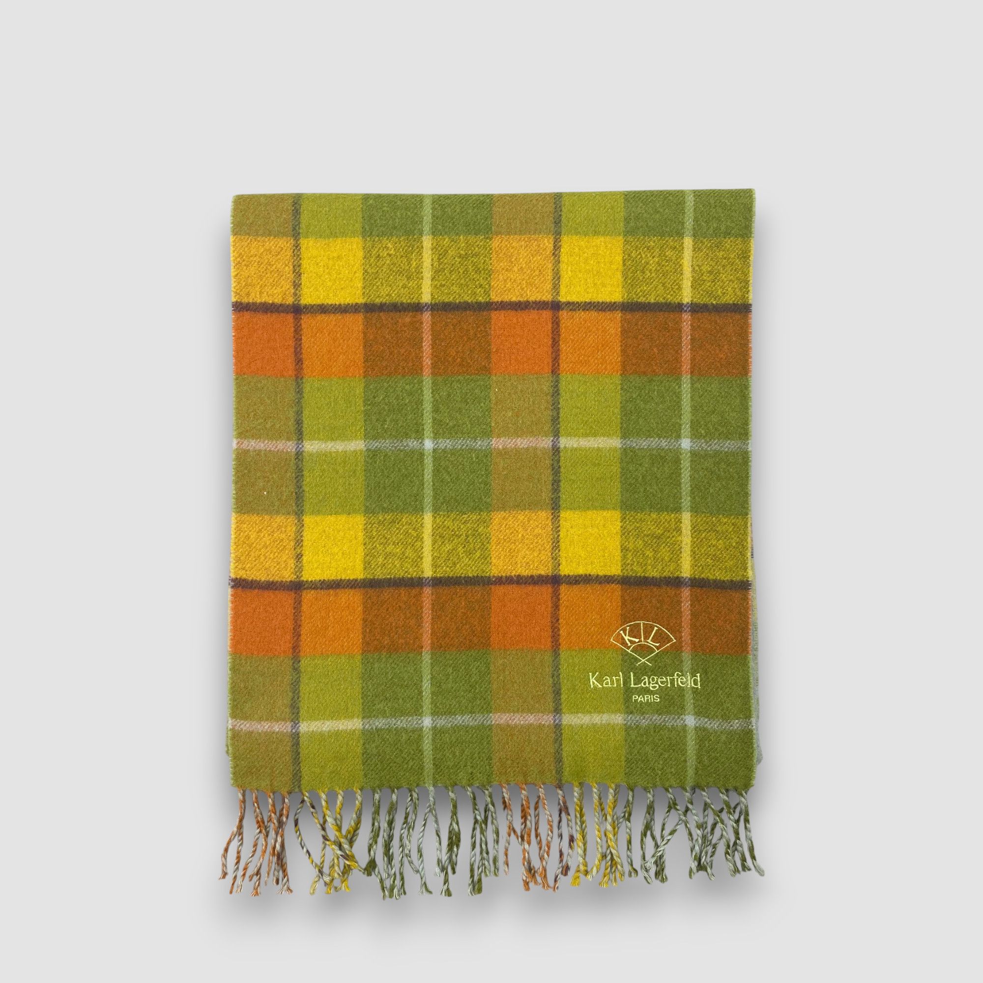 Karl Lagerfeld Vintage Karl Lagerfeld Scarf Muffler Wool Plaid Scarves Size ONE SIZE - 2 Thumbnail