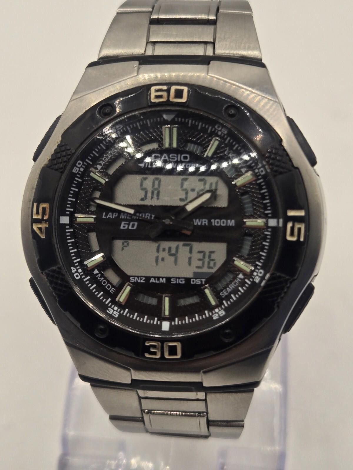 Casio Men Aq-164W Analog Digital 43Mm Watch. 7.25" in Black, Women's