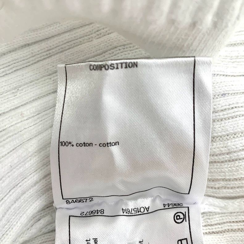 Chanel ChanelWhite logo letter cotton round-neck knitted short sle Size S / US 4 / IT 40 - 8 Thumbnail