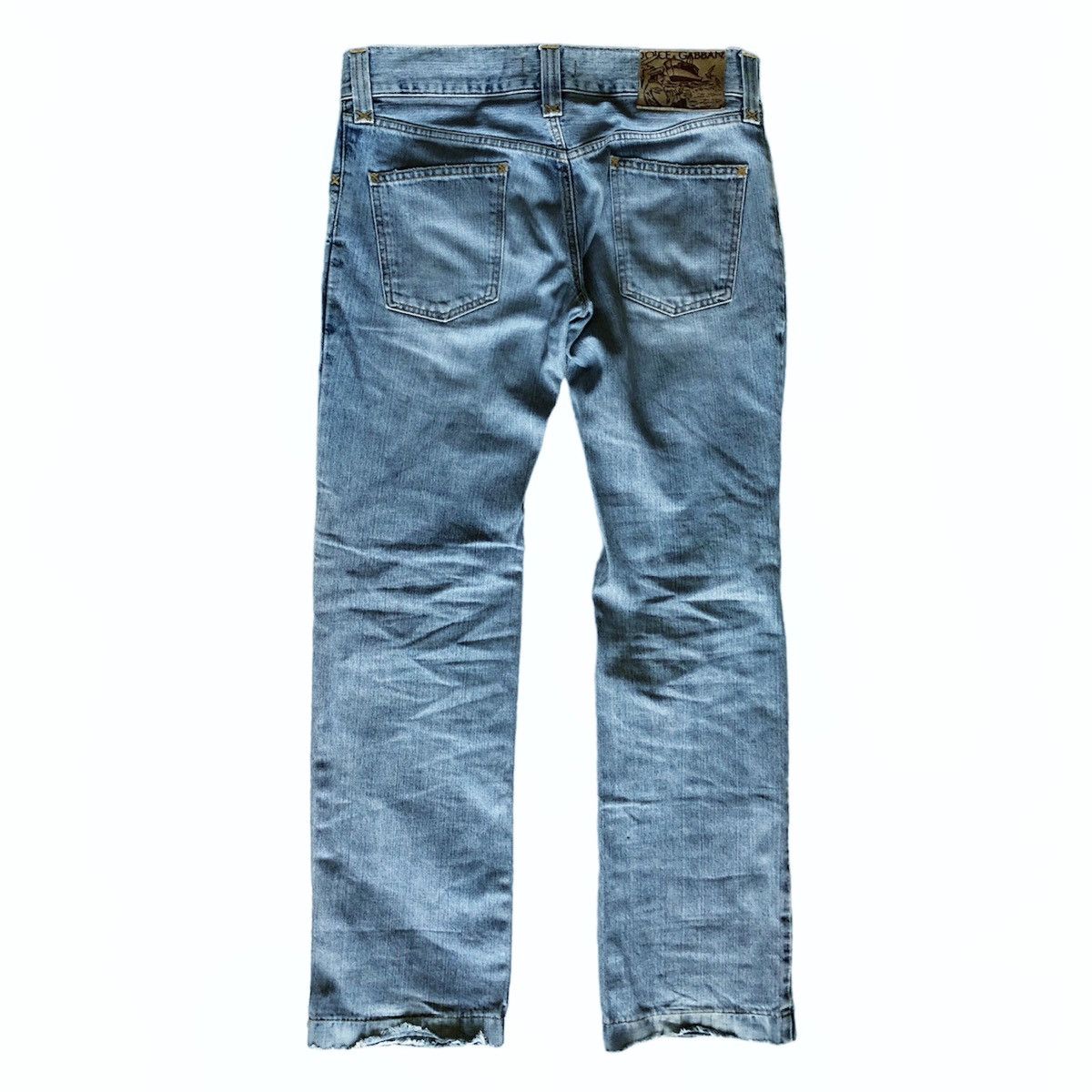 Dolce & Gabbana 🧿distressed patchwork denim jeans washed light blue Size US 32 / EU 48 - 6 Thumbnail